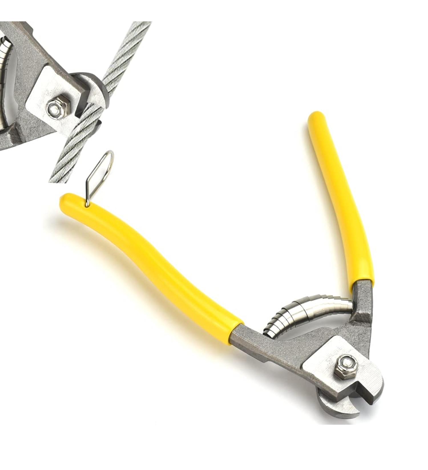 DECARETA Stainless Steel Wire Rope Cutter High Hardness Wire Cable Cutting Tools with Anti-Slip Handle Heavy Duty Cutting Plier for Cable Steel Cable Wire Rope Spring(Yellow) - Buy Online on GoSupps.com