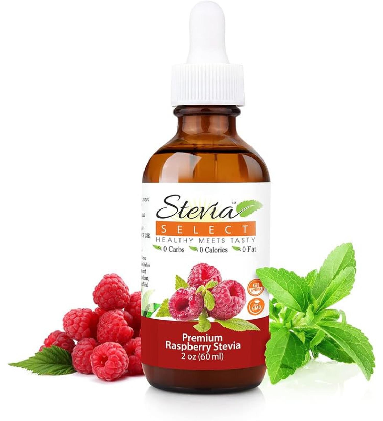 Stevia Select Raspberry Stevia Liquid Flavor - All Natural Liquid Stevia Extract Sweetener Liquid - Zero Calorie Sweetener - Pure Stevia Liquid Sweetener - Keto Sweetener & Sugar Alternative 2 Oz Raspberry 60 ml (Pack of 1) - Buy Online on GoSupps.com