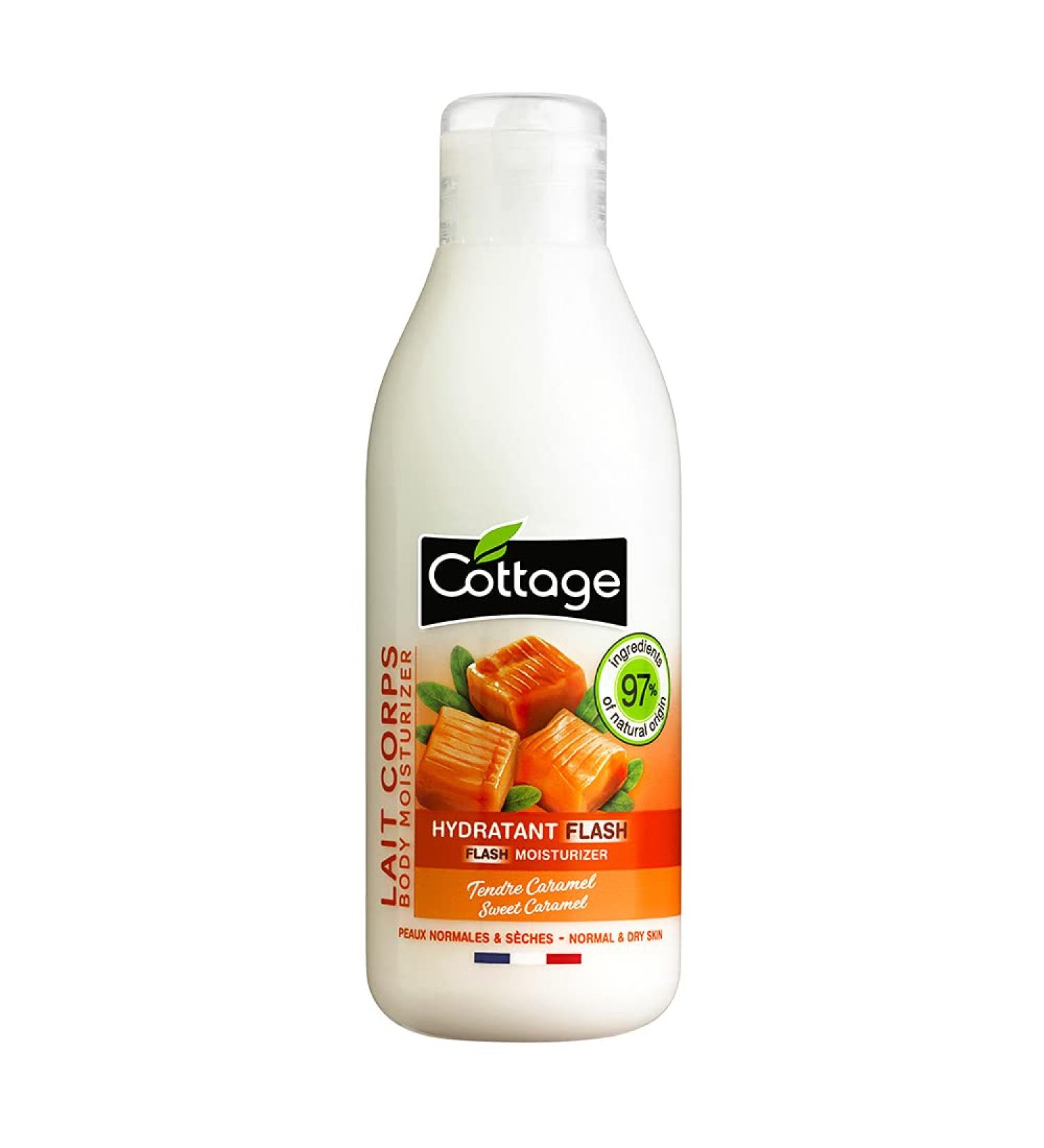 Cottage Flash Moisturizing Body Lotion - Normal and Dry Skin - Tender Caramel - 97% Natural Ingredients - 200 ml - Buy Online on GoSupps.com