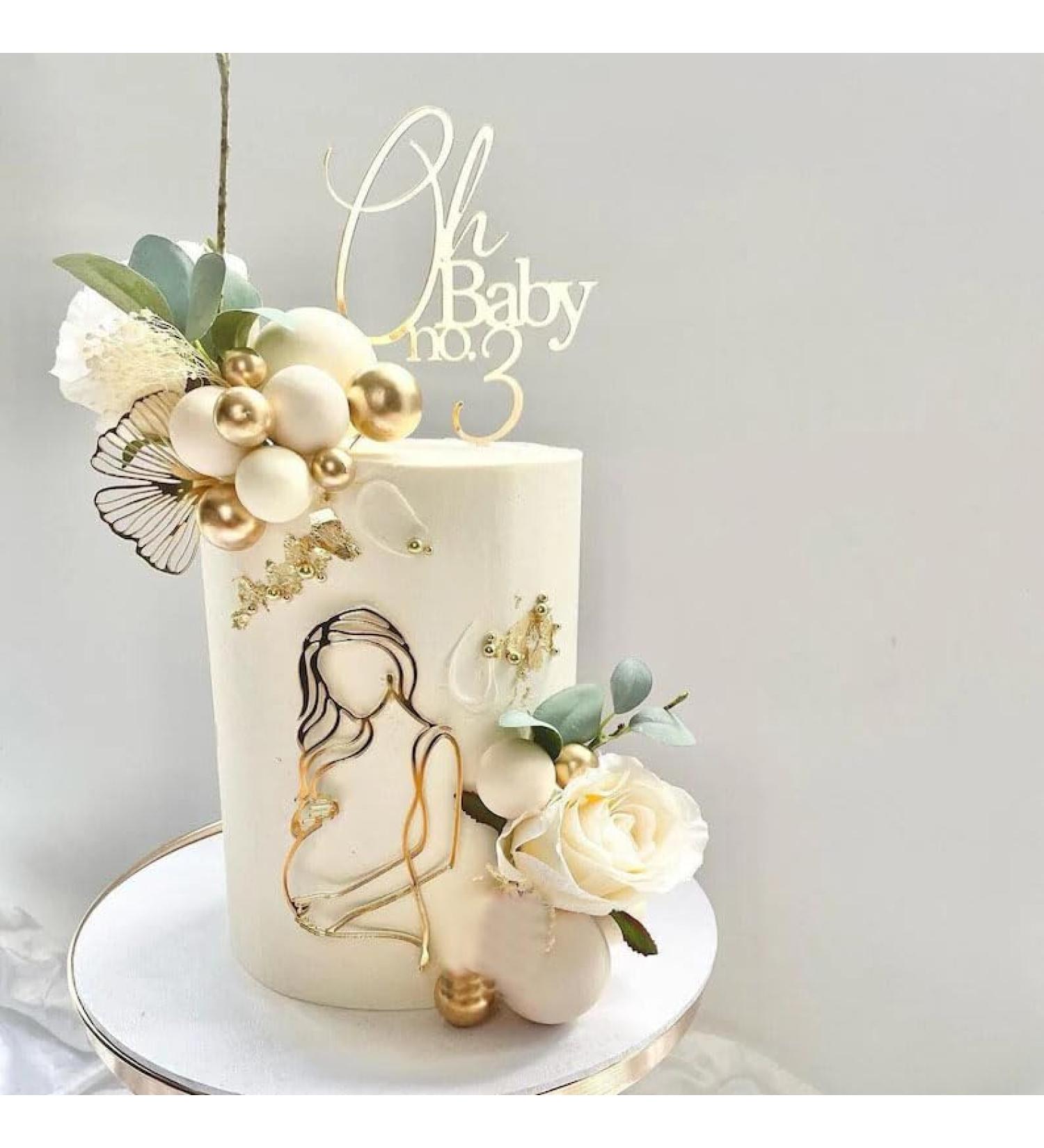 QPARTYFIRE Pregnant Lady Baby Shower Cake Topper Pregnancy Acrylic Baby Cake Charm for Gender Reveal Cake Decoration Pregnancy Announcement/Wecome Baby Party Supplies(02) Yellow06 - Buy Online on GoSupps.com