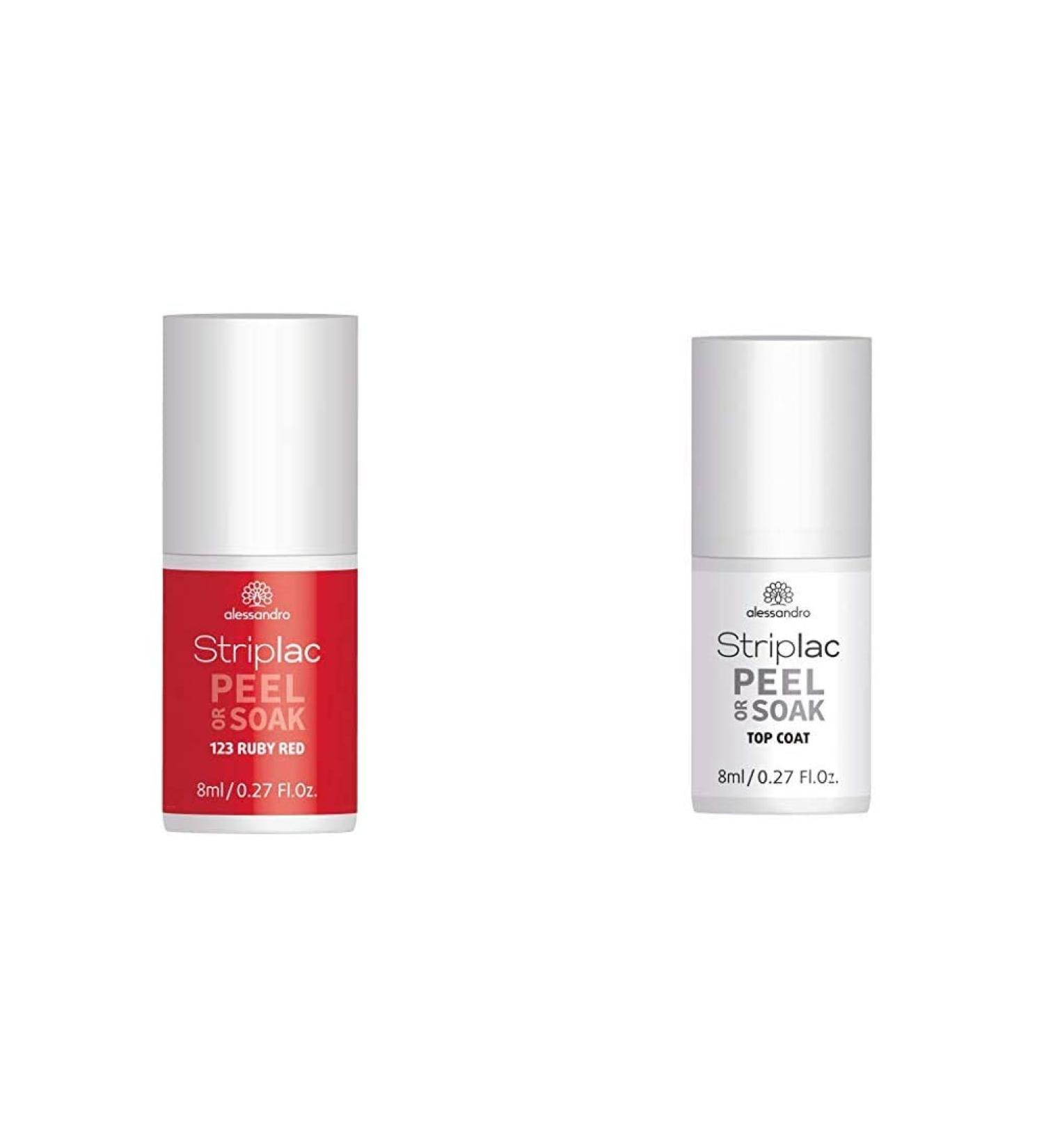 Alessandro Striplac Peel or Soak Ruby Red LED Nail Polish & Top Coat - Perfect Shiny Finish - 16ml - Buy Online on GoSupps.com