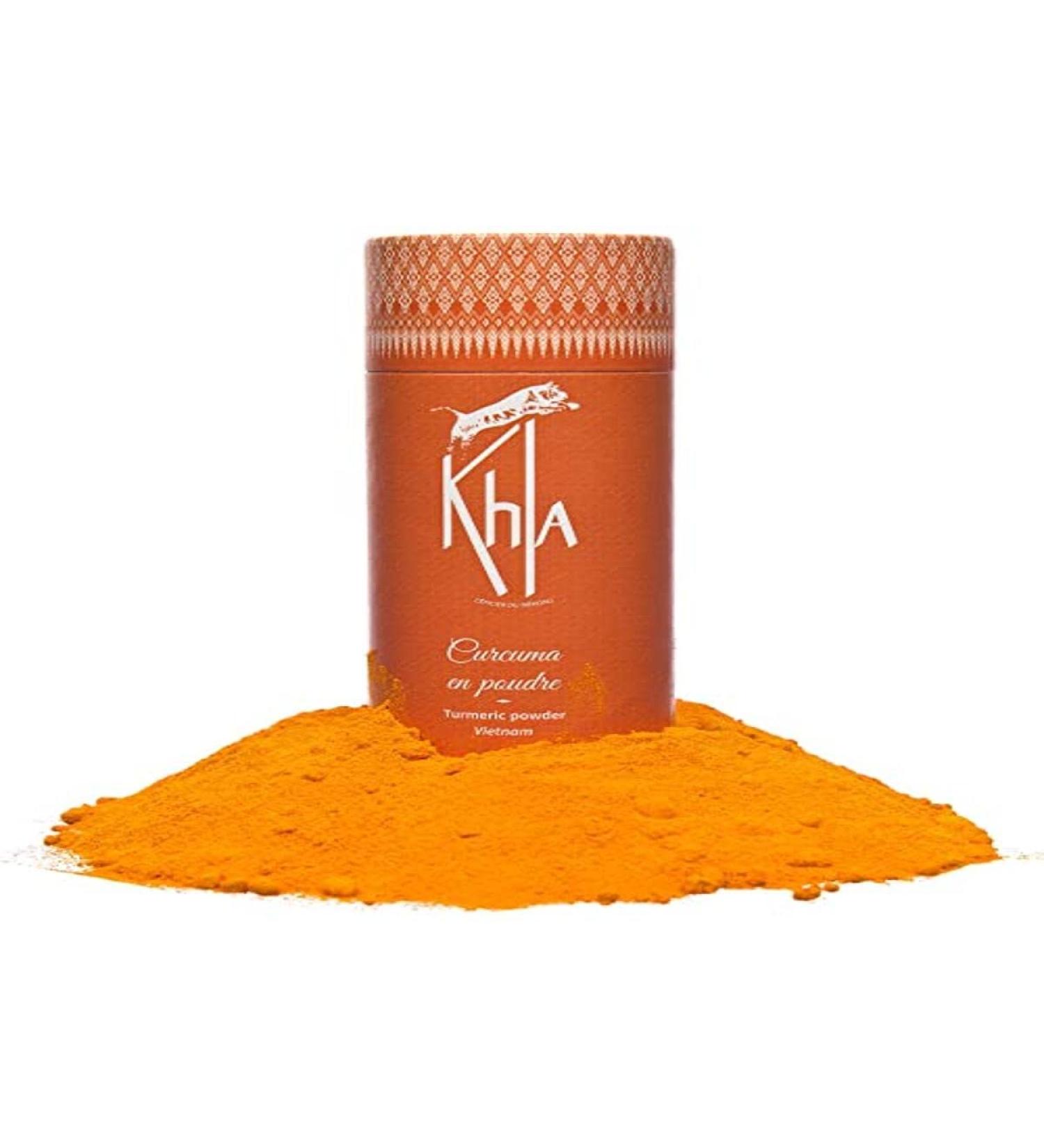 Khla Khla - Organic Turmeric Powder - 100g Tube - Vietnam Ground Turmeric Root - Cooking & Pastry Ingredient - Meat Fish Currys Exotic Dishes - Asian Spice