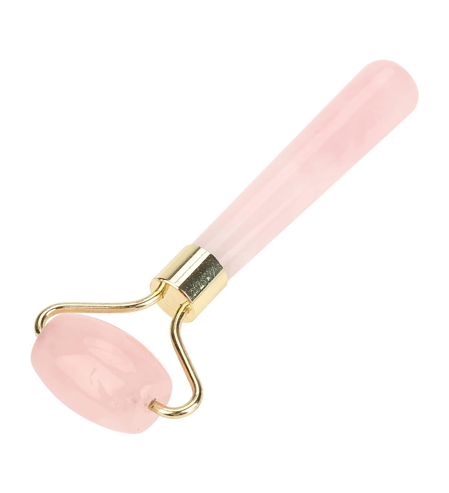 Natural Rose Quartz Face Roller - Slimming Beauty Massage Tool for Skin Care & Relaxation - Buy Online on GoSupps.com