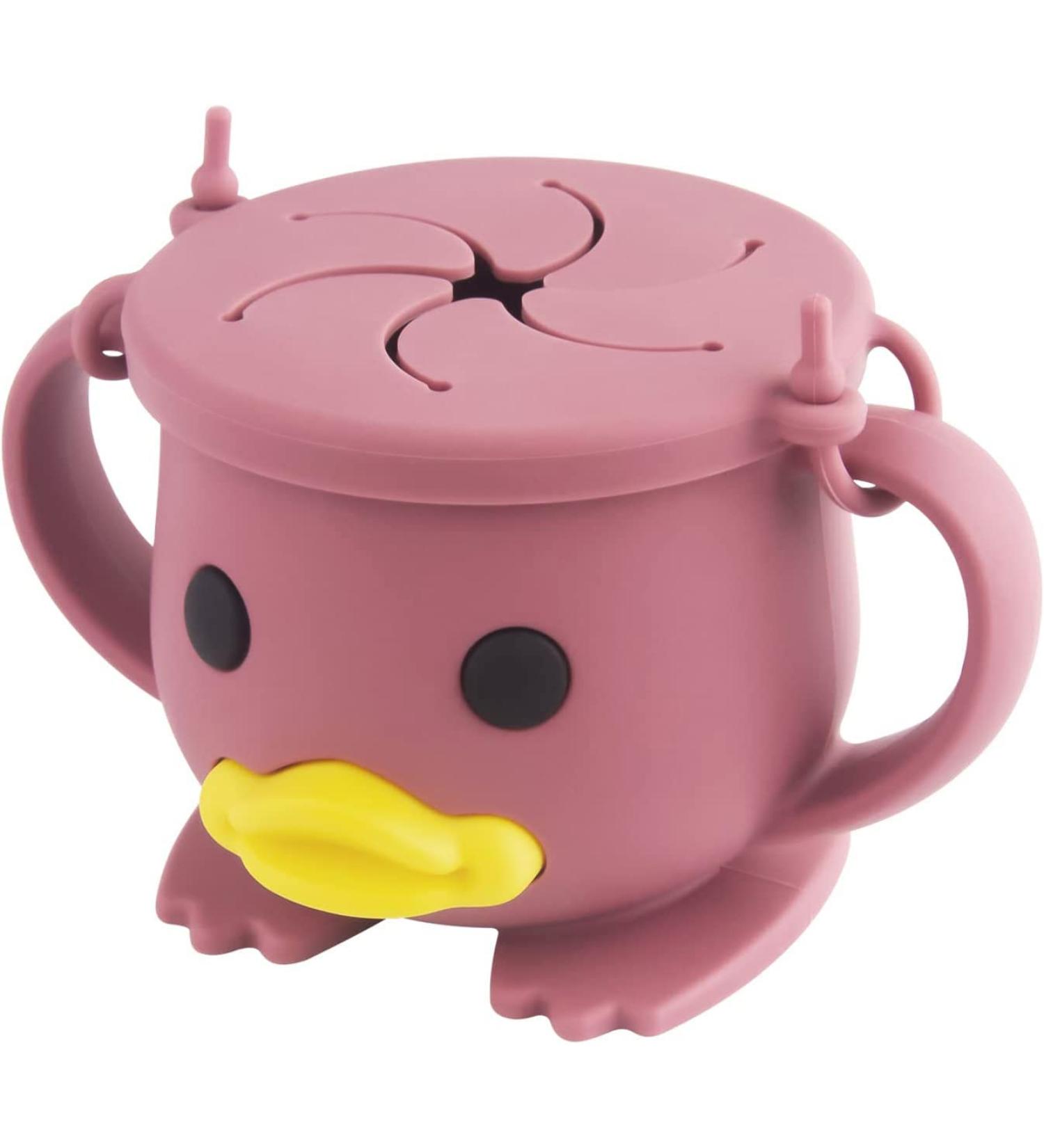 Non-Spill Silicone Baby Snack Cup with Lid - BPA-Free, Easy to Hold & Portable - Purplish Red - Buy Online on GoSupps.com