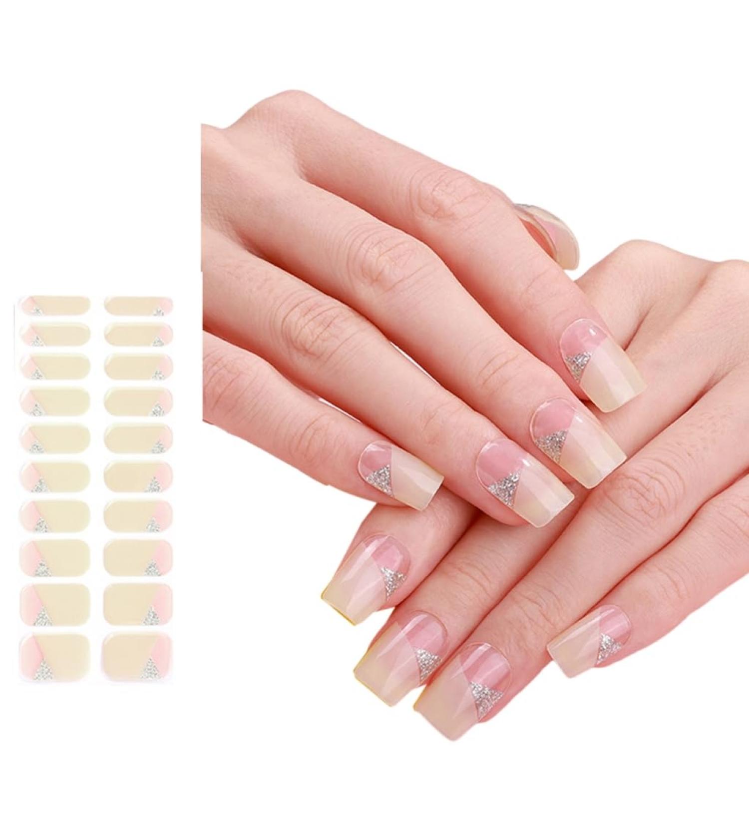 AJTUTUS Semi Cured Gels s Stickers Light Required s Polish Strips Gels Strips s Decortions for Party Wedding - Buy Online on GoSupps.com