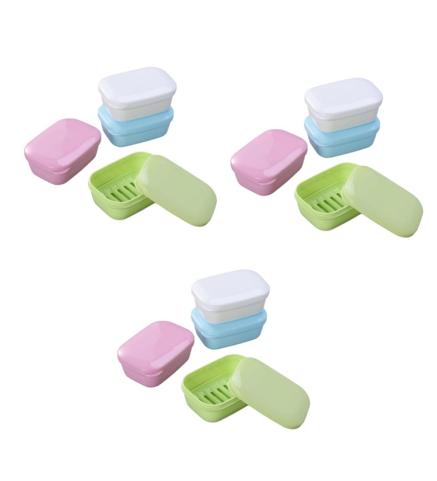 Ciieeo 12 Pcs Box Soap Case Soap Travel Container Soap Holder Dish Soap Bathroom Soap Suction Cup Soap Dish Soap Bar Case Shampoo Draining Soap Dishes for Bar Soap Drain With Cover - Buy Online on GoSupps.com
