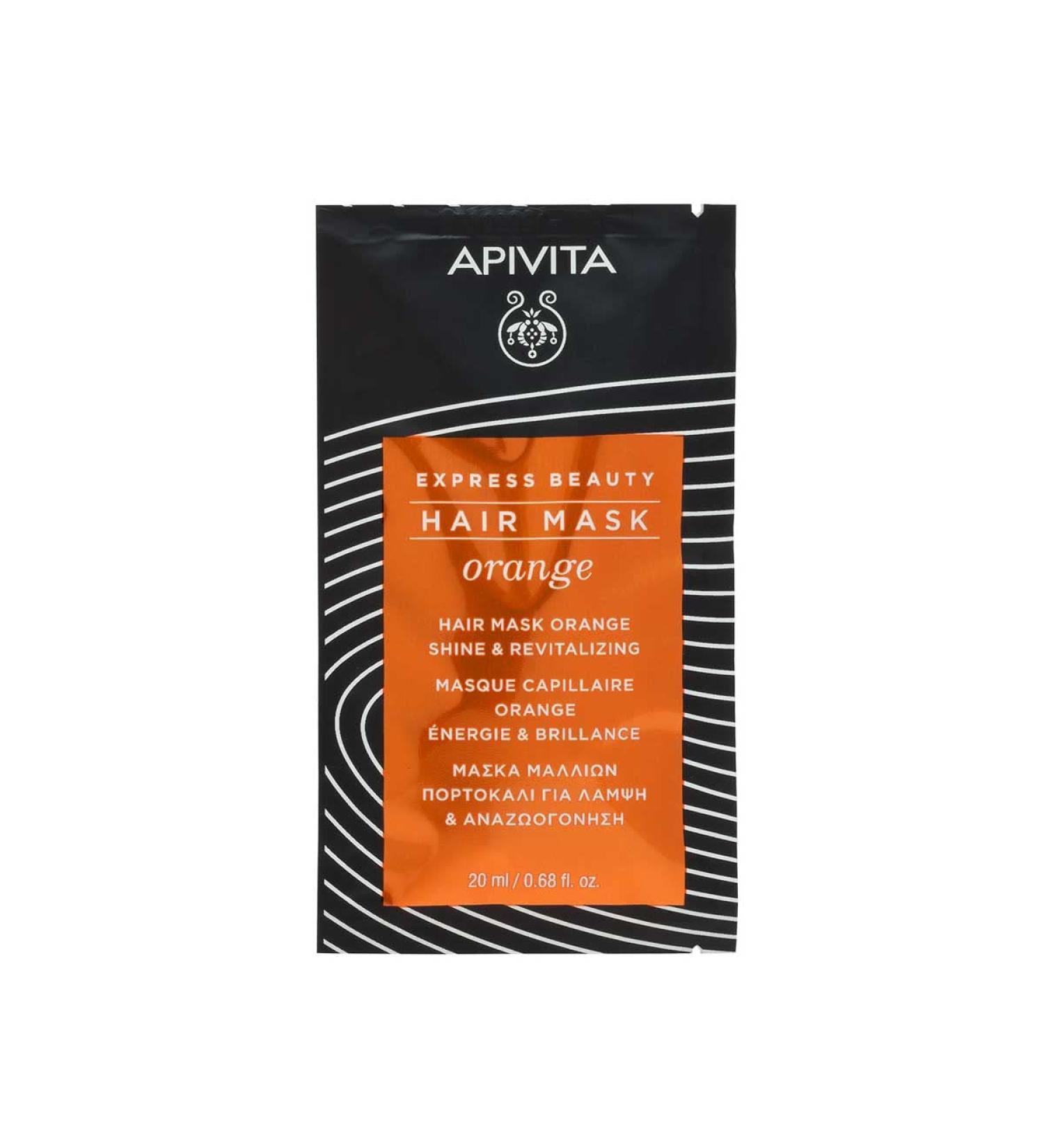 Apivita Express Beauty Hair Mask Orange Shine and Revitalizing 20 ml