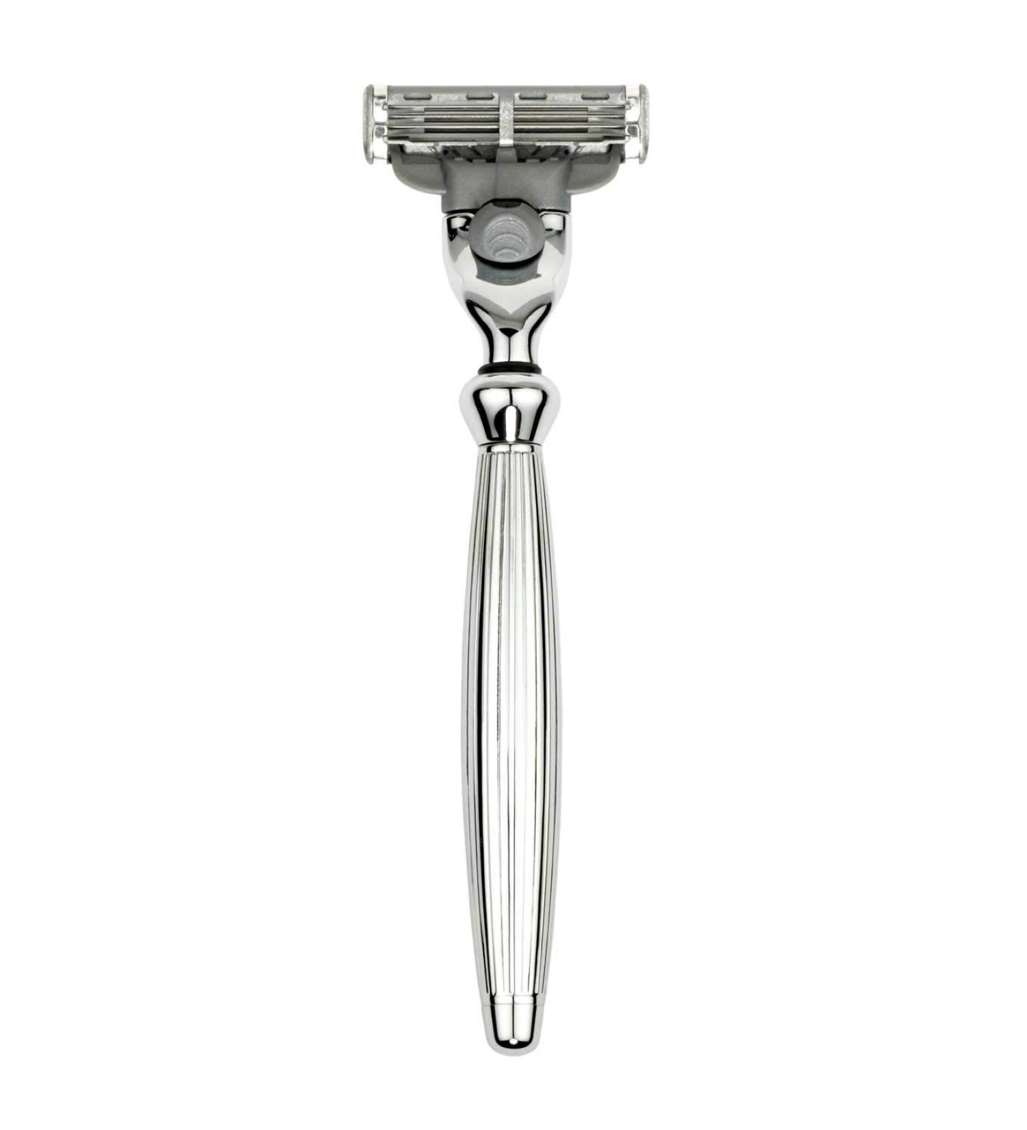 Edwin Jagger Bulbous Lined Chrome Handle for Gillette Mach3 - Premium Razor Upgrade | International Shipping - Buy Online on GoSupps.com