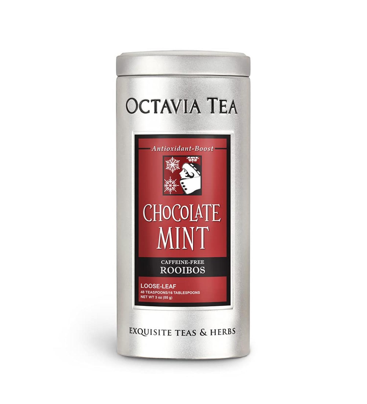 Octavia Tea Chocolate Mint Rooibos Loose Tea - 3 Ounce Tin (Caffeine-Free) - Buy Online on GoSupps.com