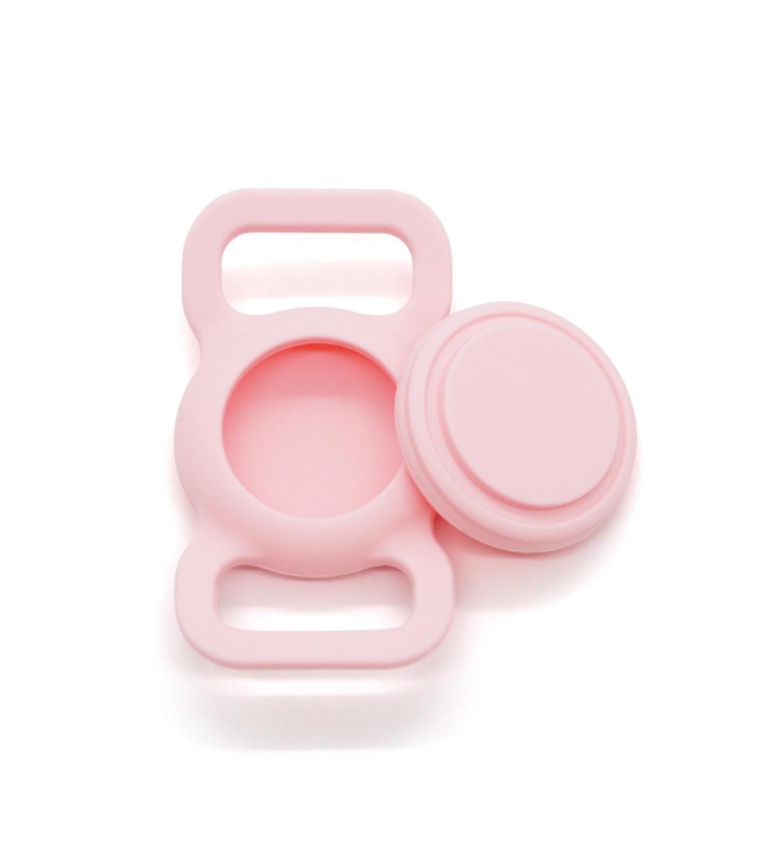Airtag Dog Collar Holder | GPS Tracking Accessories for Pets | Anti-Lost Silicone Cover in Pink - Buy Online on GoSupps.com