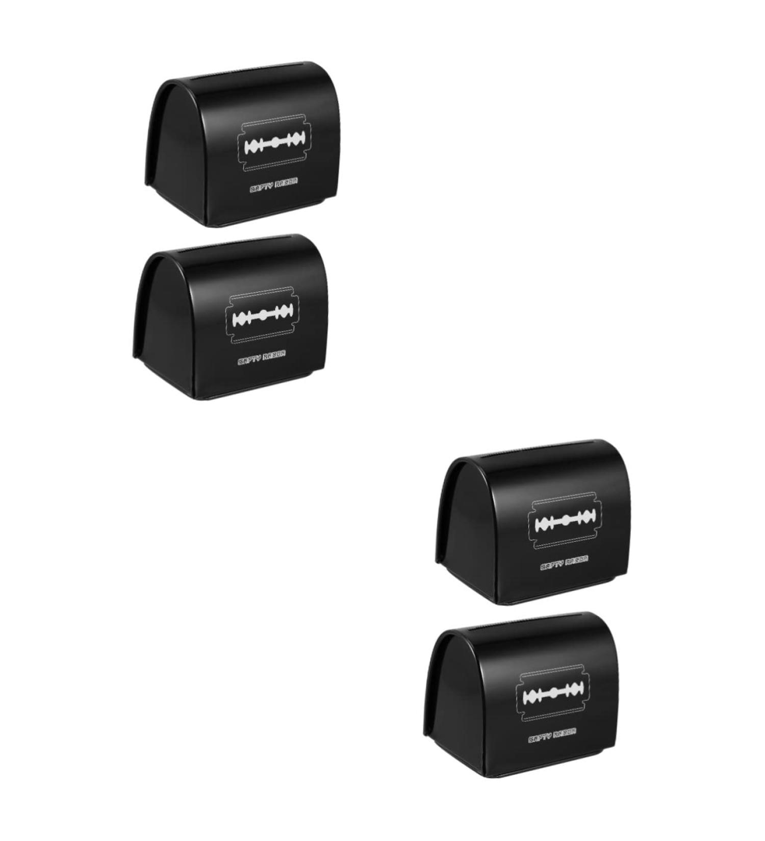PopetPop 4-Piece Blade Storage Box - Safe Sharp Object Container for Hairdressing Salons - Durable Black Holder for Razors & Sharp Tools - Buy Online on GoSupps.com