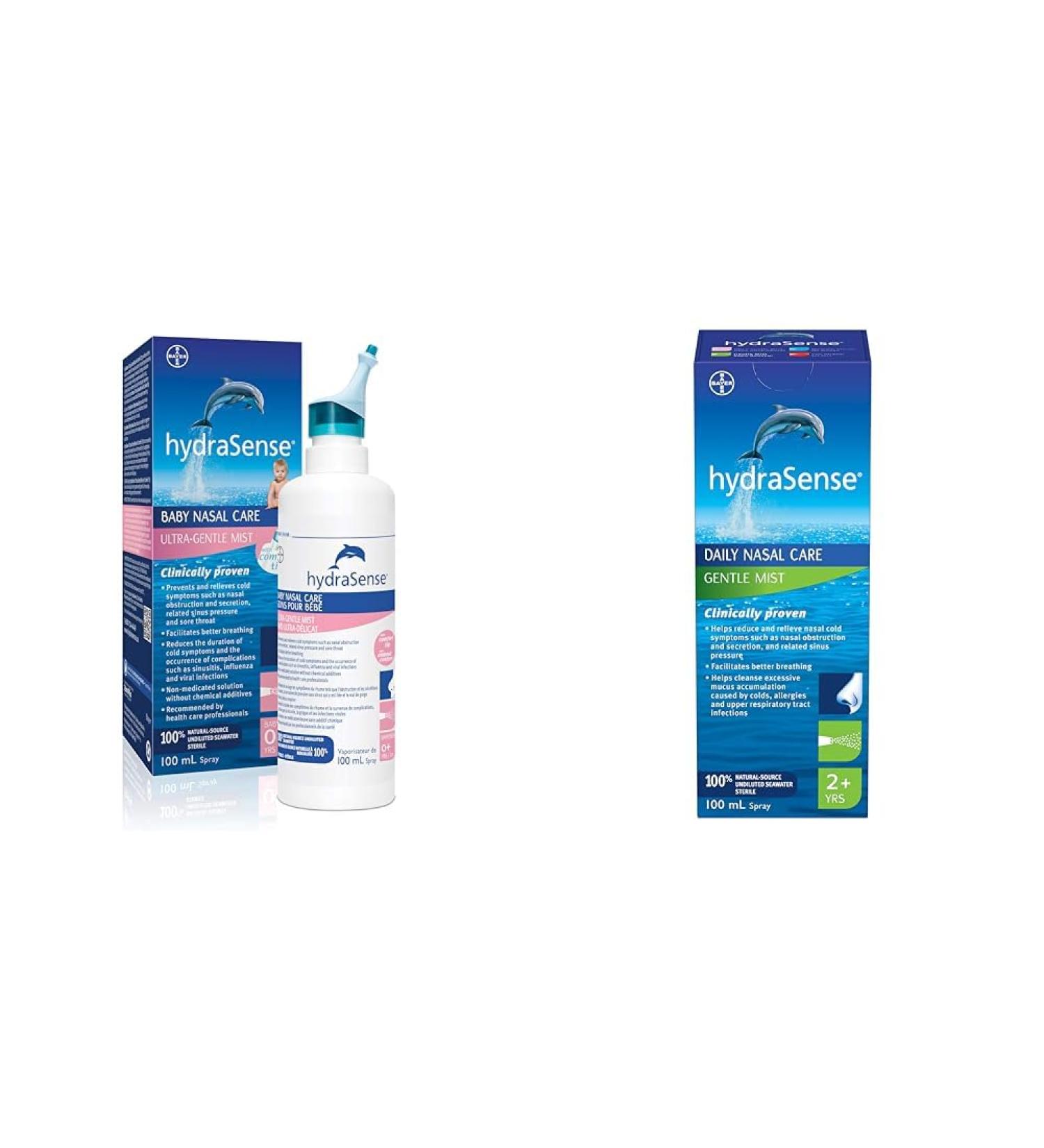 HydraSense Ultra-Gentle Mist Nasal Spray Baby Nasal Care & Gentle Mist Nasal Spray Daily Nasal Care 100% Natural Source Seawater Preservative-Free 100 mL - Buy Online on GoSupps.com