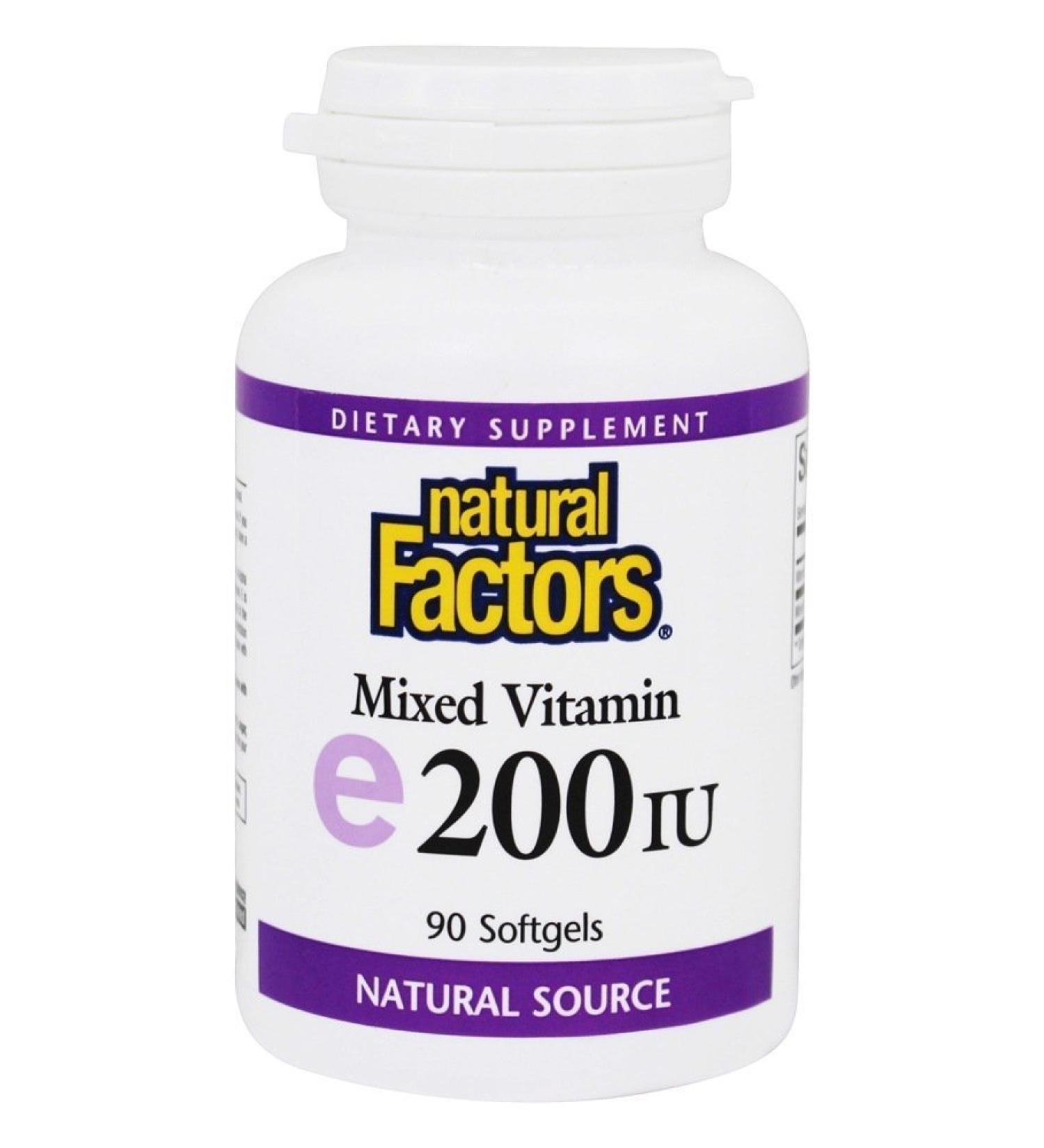 Natural Factors Mixed Vitamin E 200 IU - 90 Softgels | Antioxidant Support - Buy Online on GoSupps.com