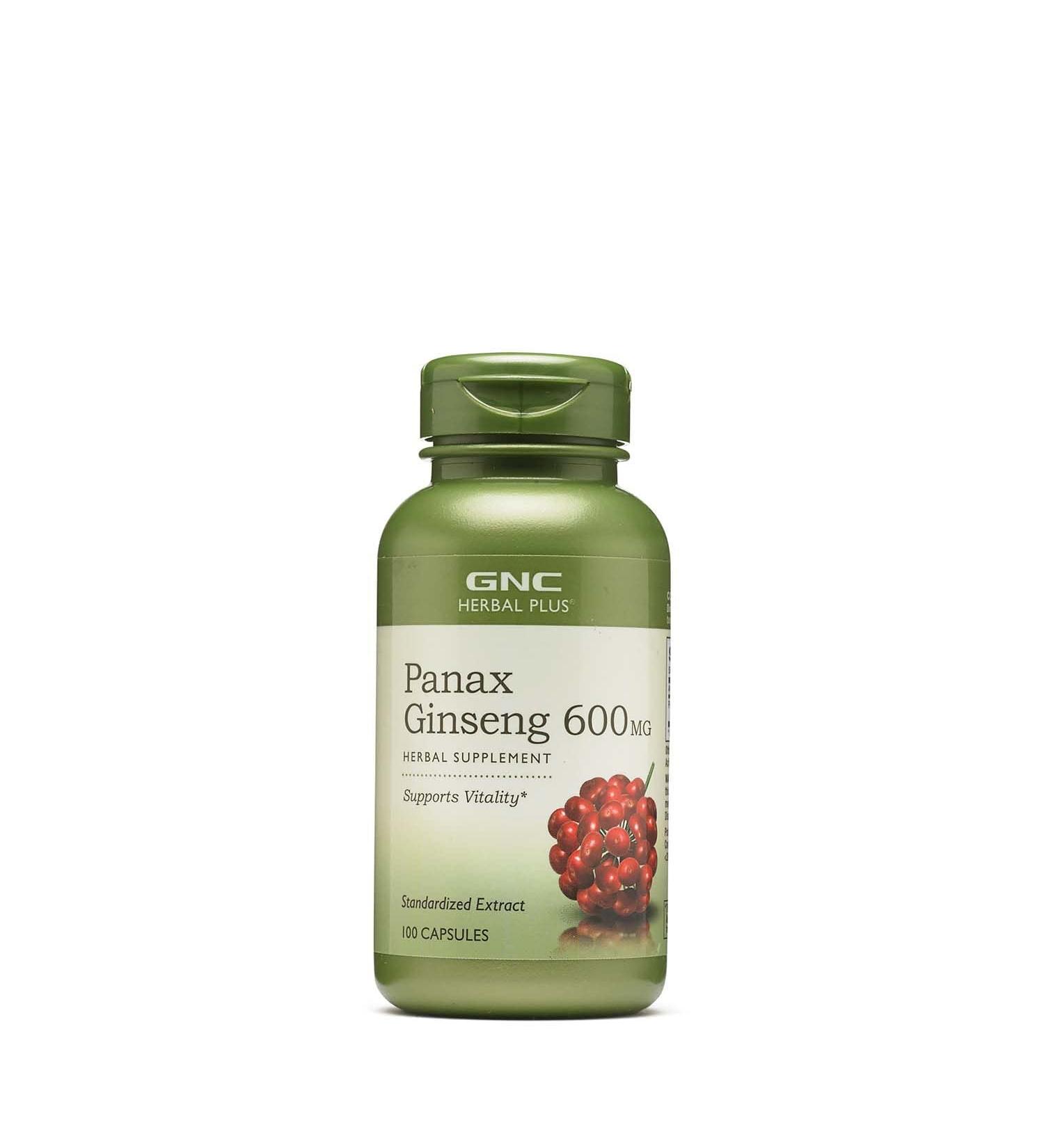 GNC Herbal Plus Panax Ginseng 600mg Capsules - Enhance Vitality and Energy - 100 Count - Buy Online on GoSupps.com