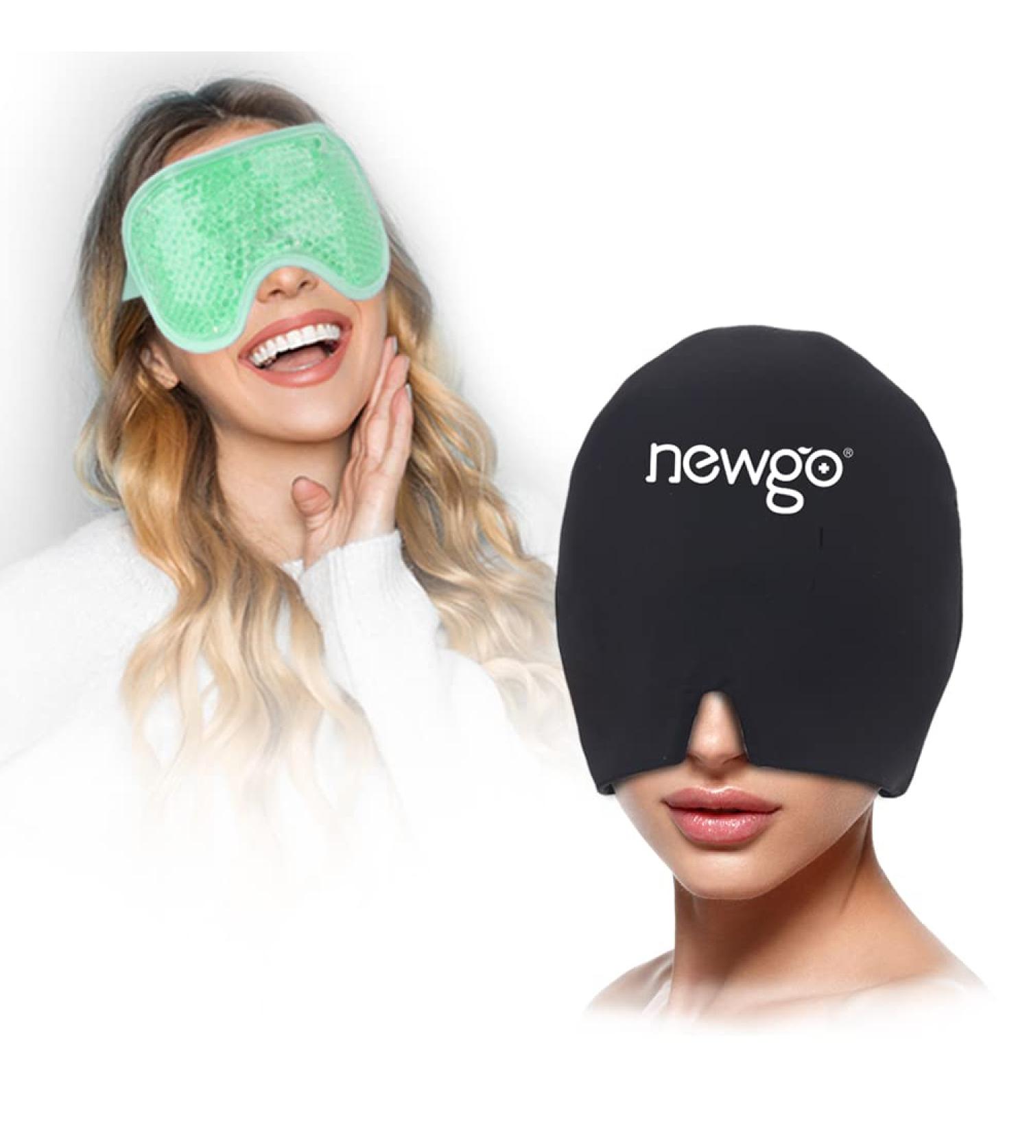 NEWGO Gel Eye Mask and Headache Ice Cap Bundle - Soothing Relief for Eyes and Headaches - Buy Online on GoSupps.com