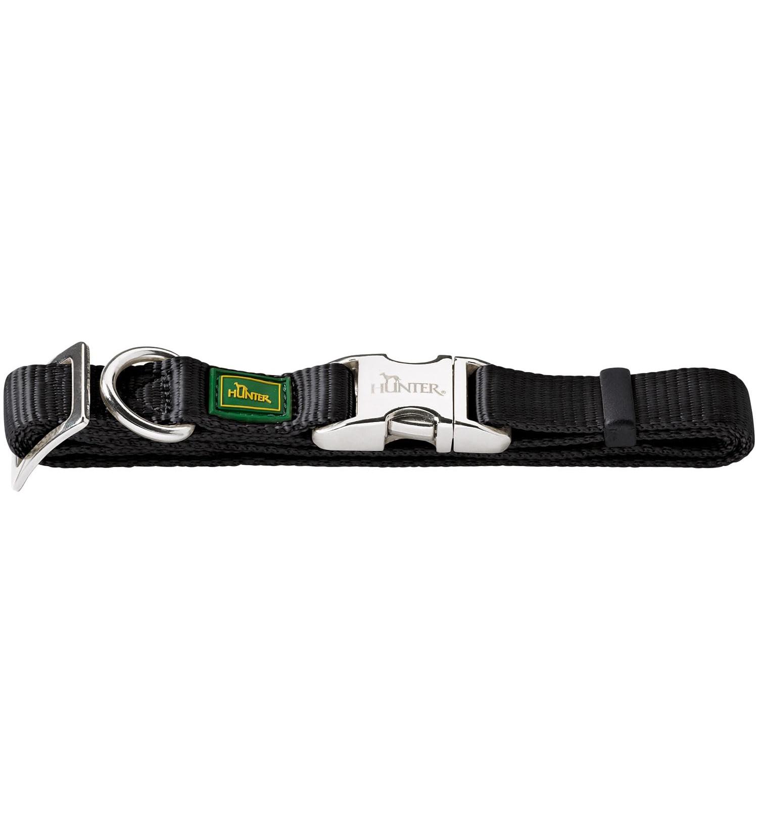 HUNTER VARIO BASIC ALU-STRONG collar dog collar nylon aluminum snap fastener M black M black