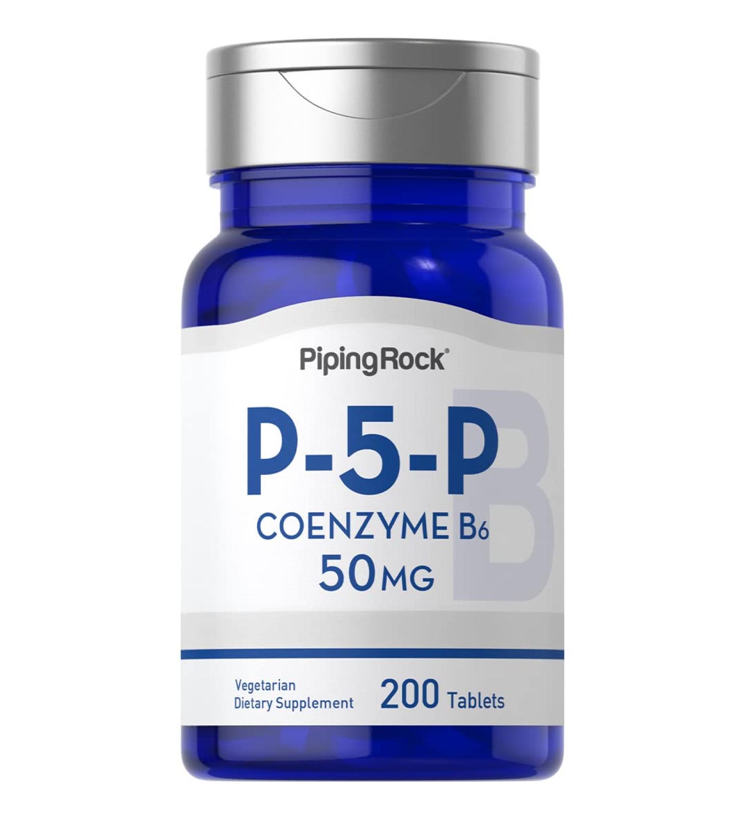 Piping Rock P5P Vitamin B6 50mg | 200 Tablets | Pyridoxal 5-Phosphate Supplement | Vegetarian Non-GMO Gluten Free - International Shipping Available - Buy Online on GoSupps.com