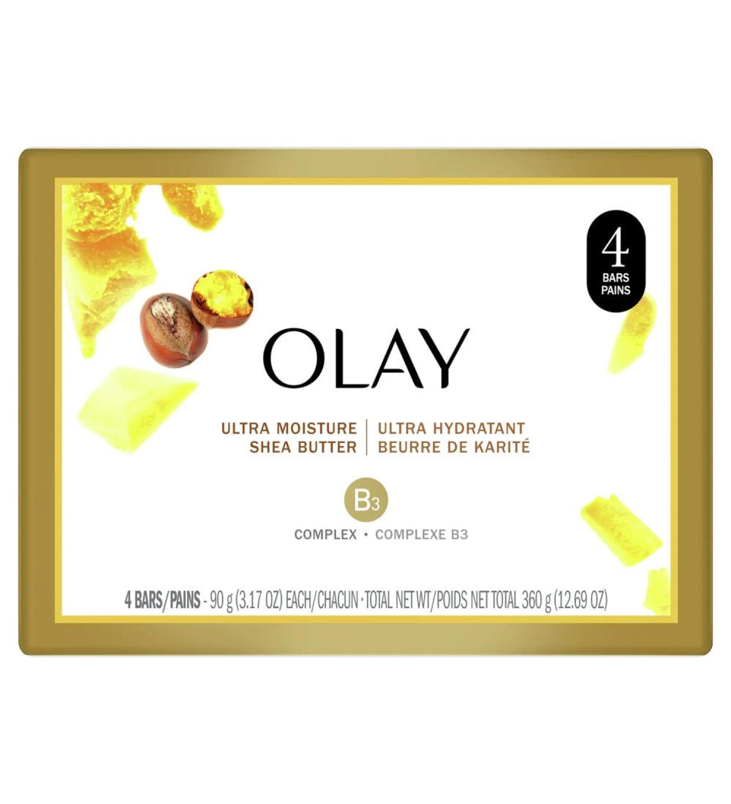 Olay Ultra Moisture Beauty Bar Soap with Shea Butter - 3 oz - Pack of 4 - Buy Online on GoSupps.com