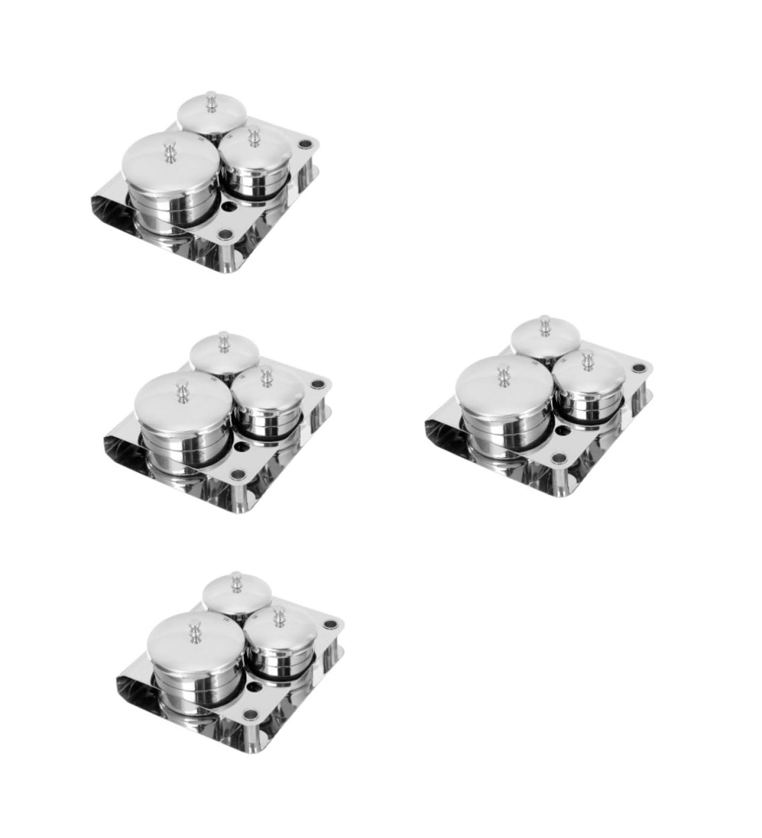Beavorty Stainless Steel Manicure Mug Set - 4pcs Mini Dapping Dish for Nail Accessories Skin Care & Cleaning - 13x11cm Nail Studio Tools - Buy Online on GoSupps.com