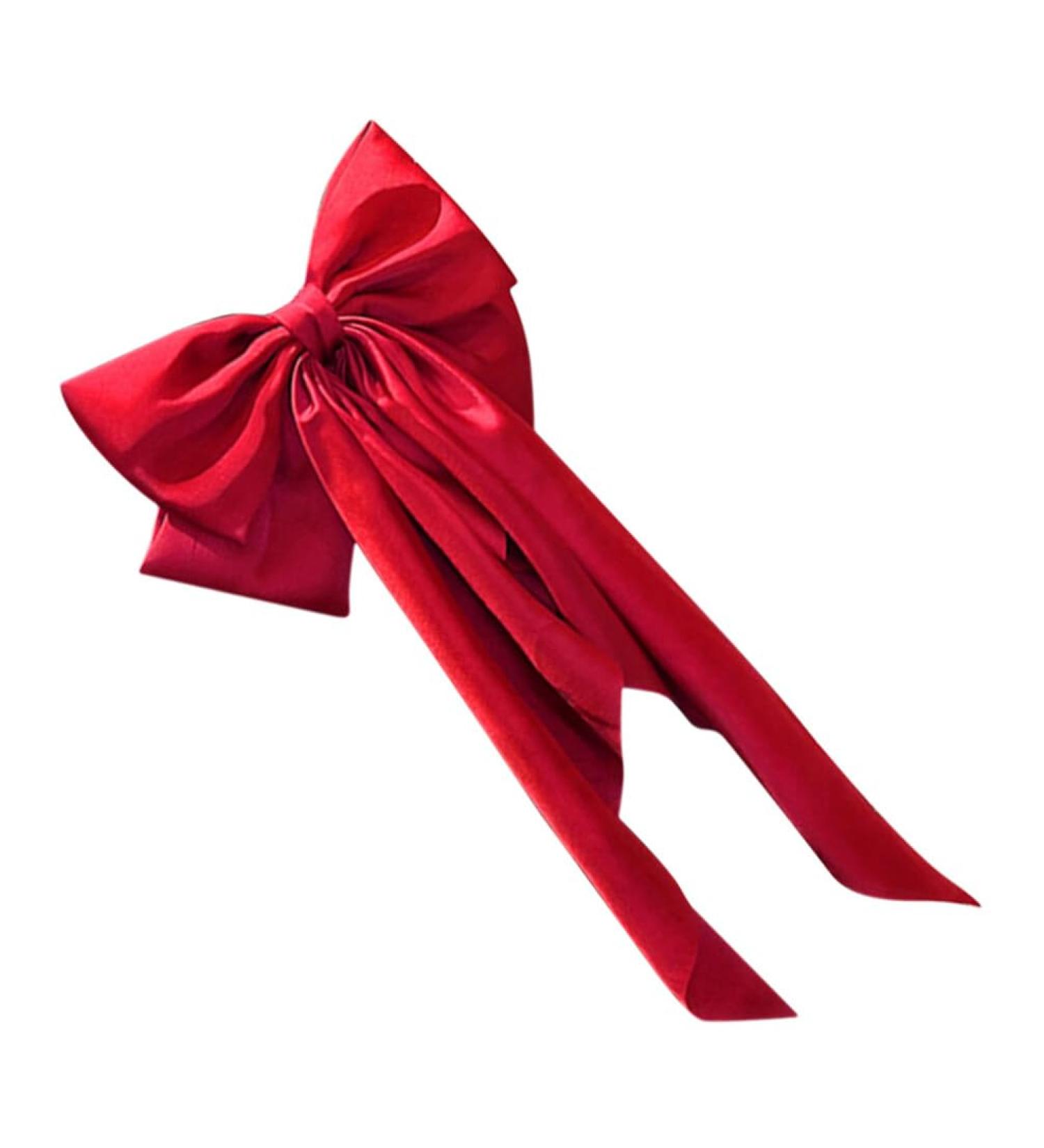 FOMIYES Hair Bows for Women Girls Bow Hair Clips Long Tail Ribbon Hair Clips Satin Silk Large Big French Barrettes Ponytail Holder Red - Buy Online on GoSupps.com
