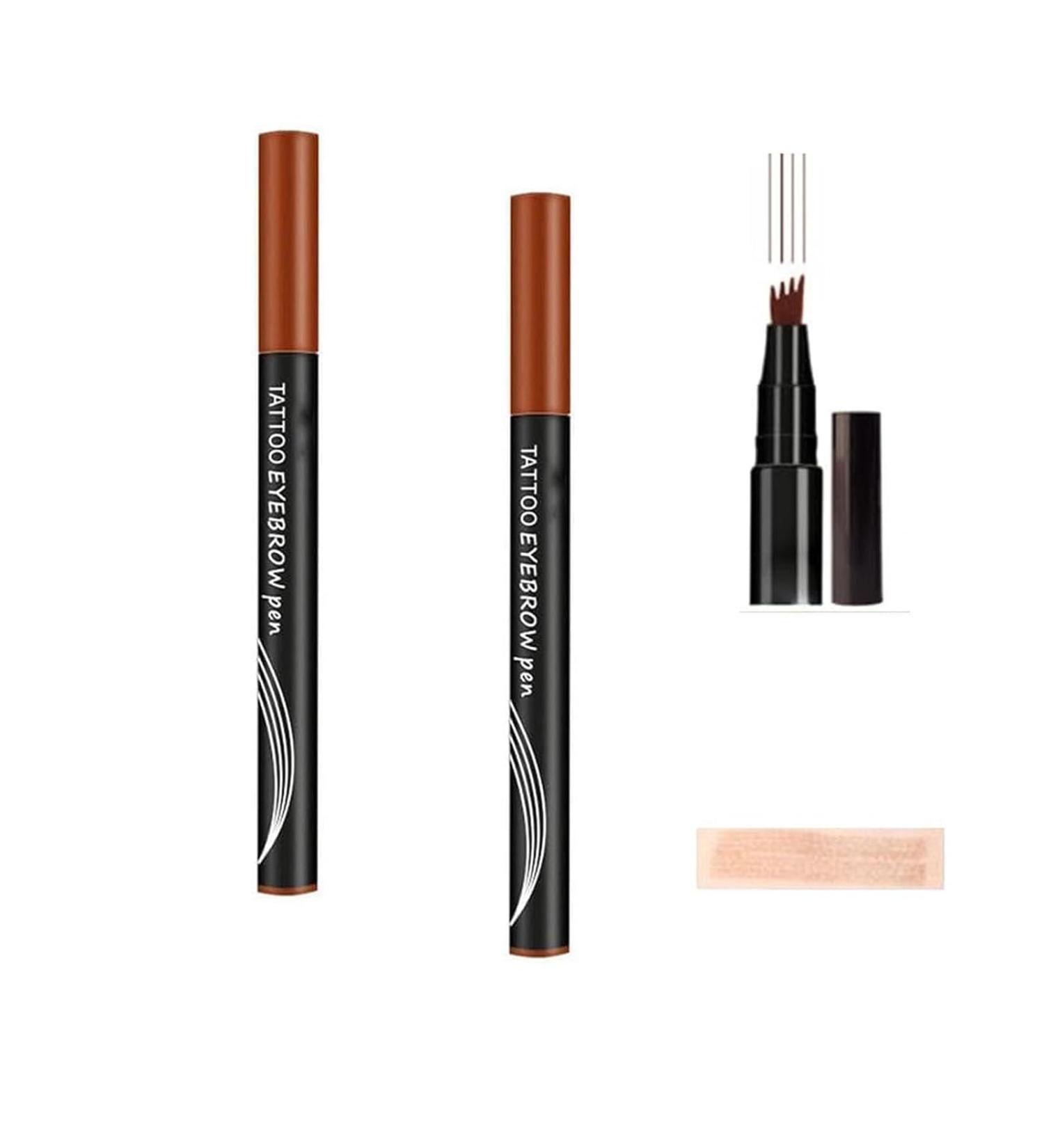 4 Tipped Waterproof Brow Pen Eyebrow Pencil with 4 Micro-Fork Tip Long-Lasting Smudgeproof Natural Eye Brow Pencils for Women Liquid Eyebrow Pencil Dark Brown - Buy Online on GoSupps.com