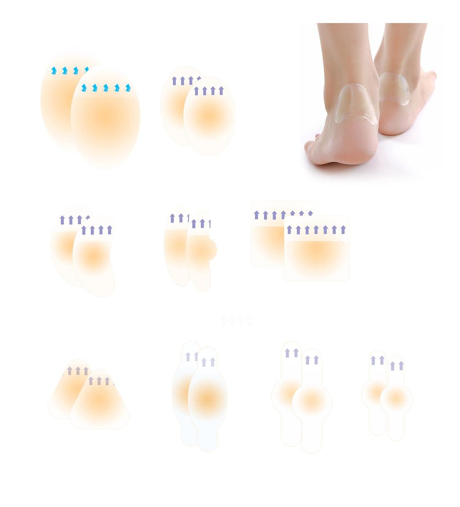 18 Waterproof Hydrocolloid Foot Pads - Pressure Relief & Blister Protection (9 Styles) - International Shipping Available - Buy Online on GoSupps.com