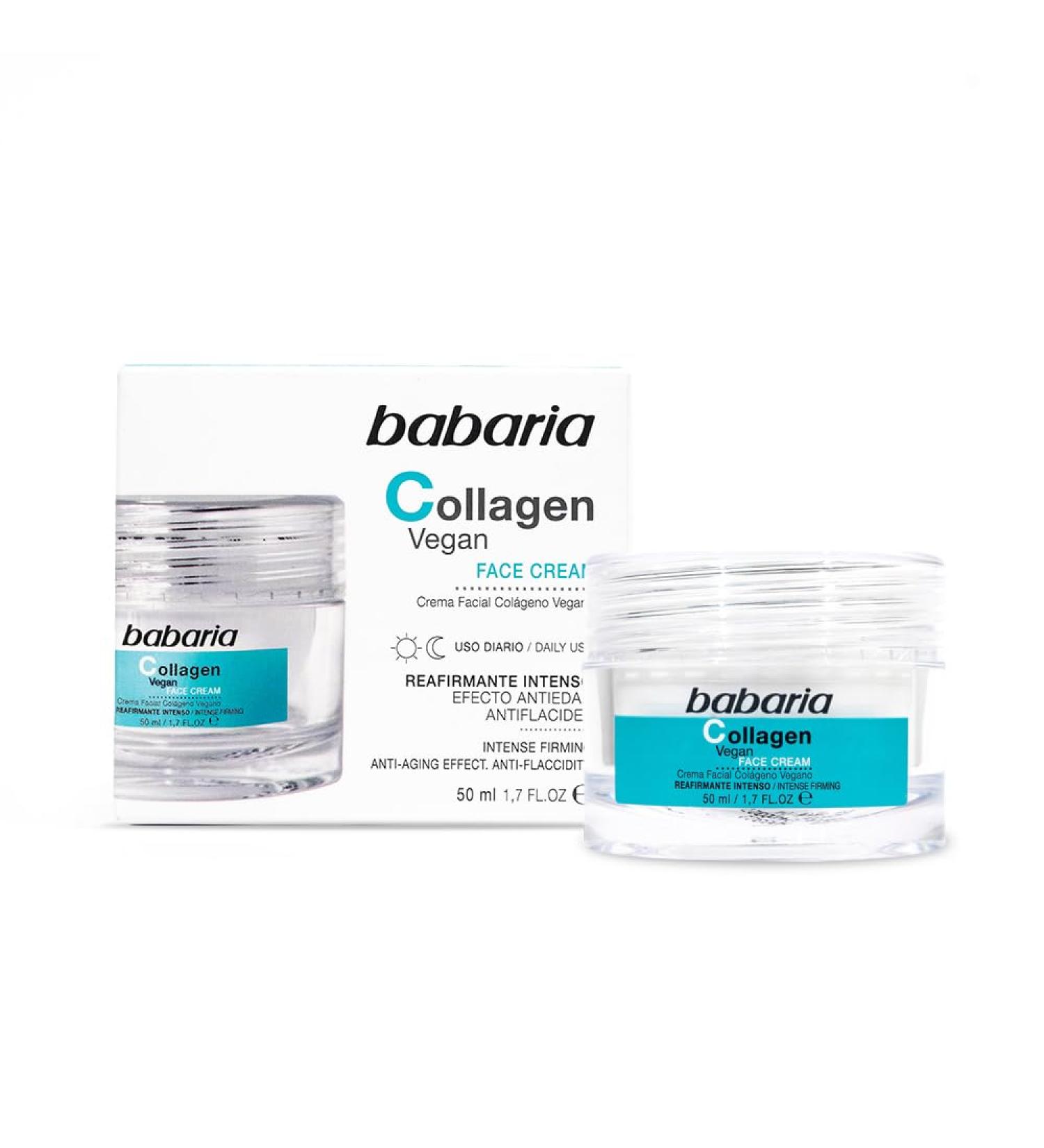 Babaria Collagen Vegan Face Cream vegan firming face cream with antiflacifying and antiwrinkle effect vegan for daily use 50 ml - Buy Online on GoSupps.com