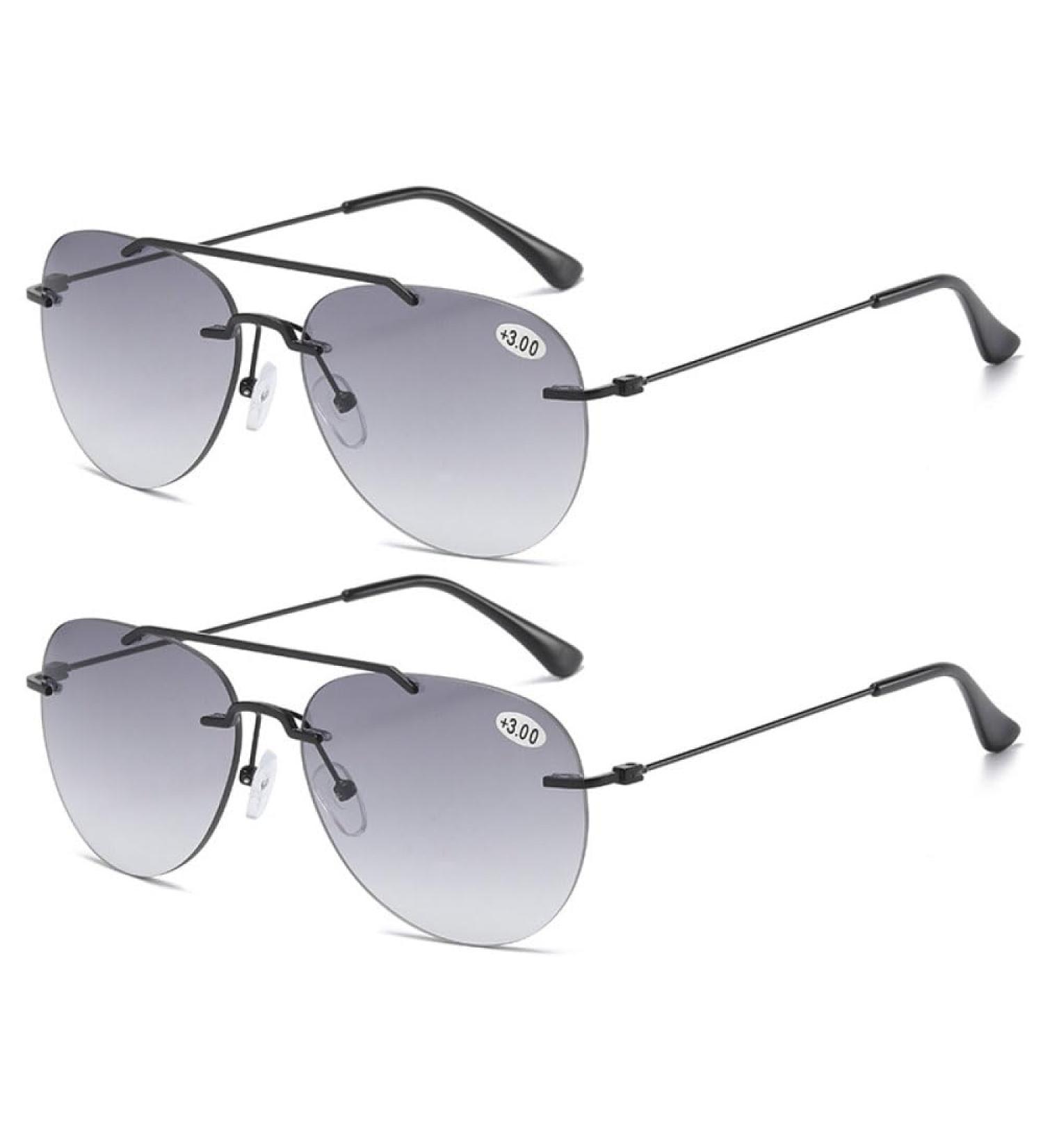 XINGNIAN 2 Pack Bifocal Aviator Sunglasses for Men & Women - Oversized UV Protection Reading Glasses - Grey 4.0 - Buy Online on GoSupps.com