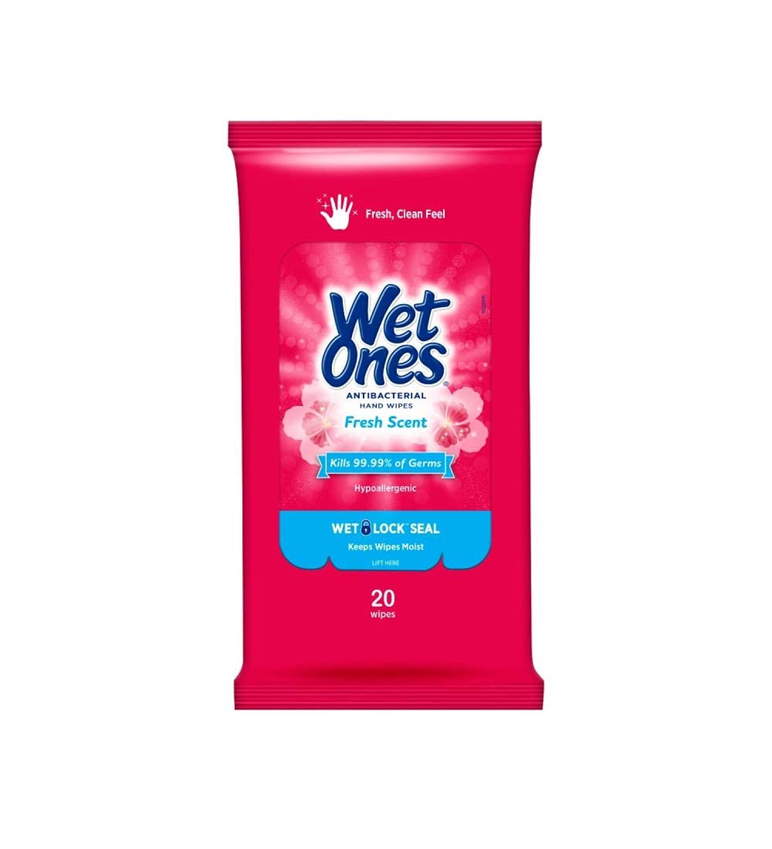 Fresh Scent Anti bacterial Travel Pack Wipes-Fresh Scent 20 Count (Pack of 3)