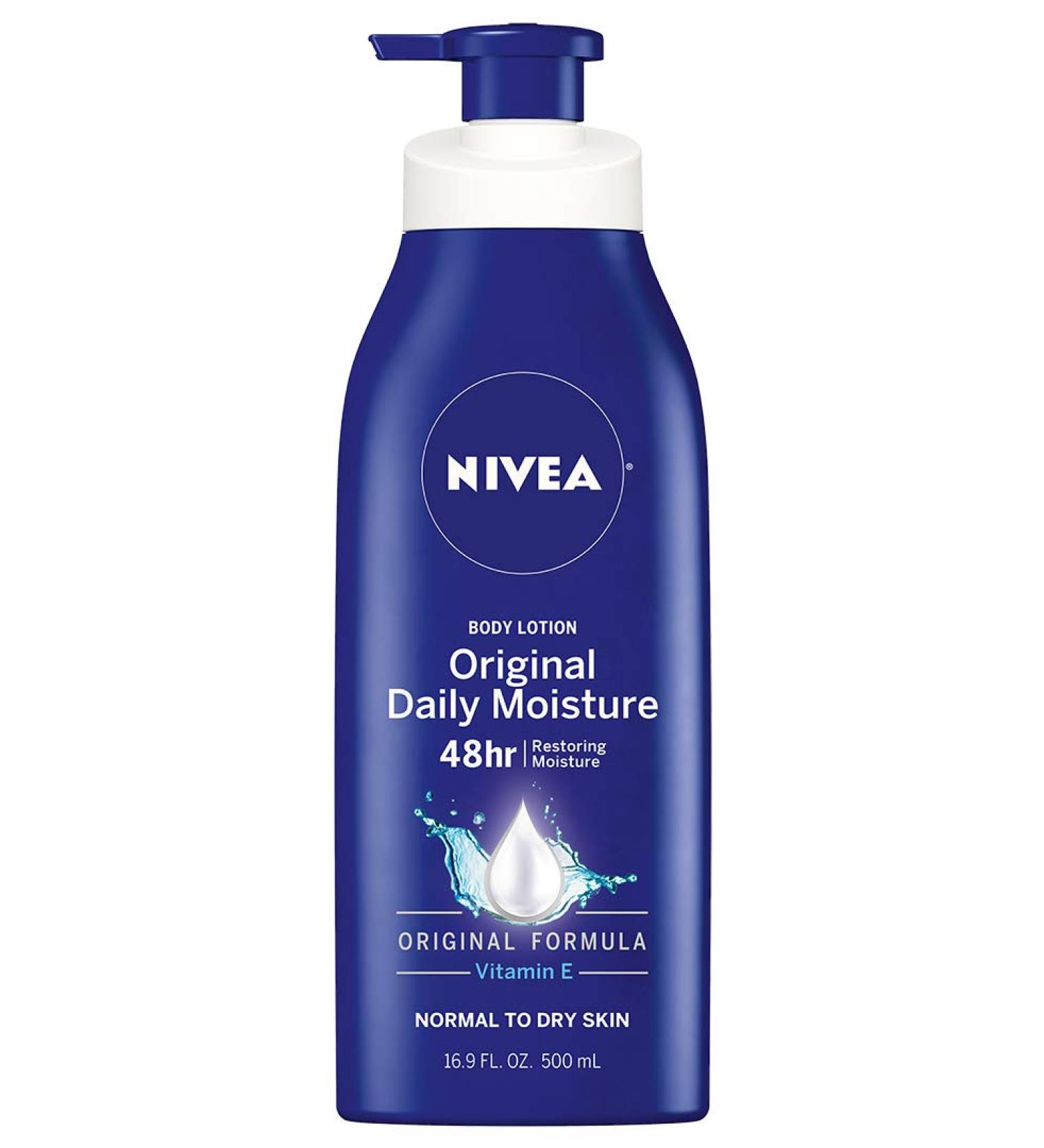 NIVEA Original Daily Moisture Body Lotion - 48 Hour Hydration for Normal to Dry Skin | 16.9 fl. oz. Pump - International Shipping Available - Buy Online on GoSupps.com