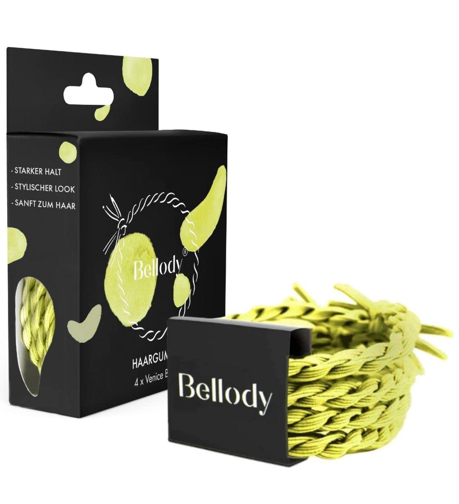 Bellody Original Hair Tie - Sundance Edition | Stylish Braided Hair Ties - Strong Hold - 4 Pack - Venice Beach - Neon Yellow Women's Hair Accessories - Buy Online on GoSupps.com