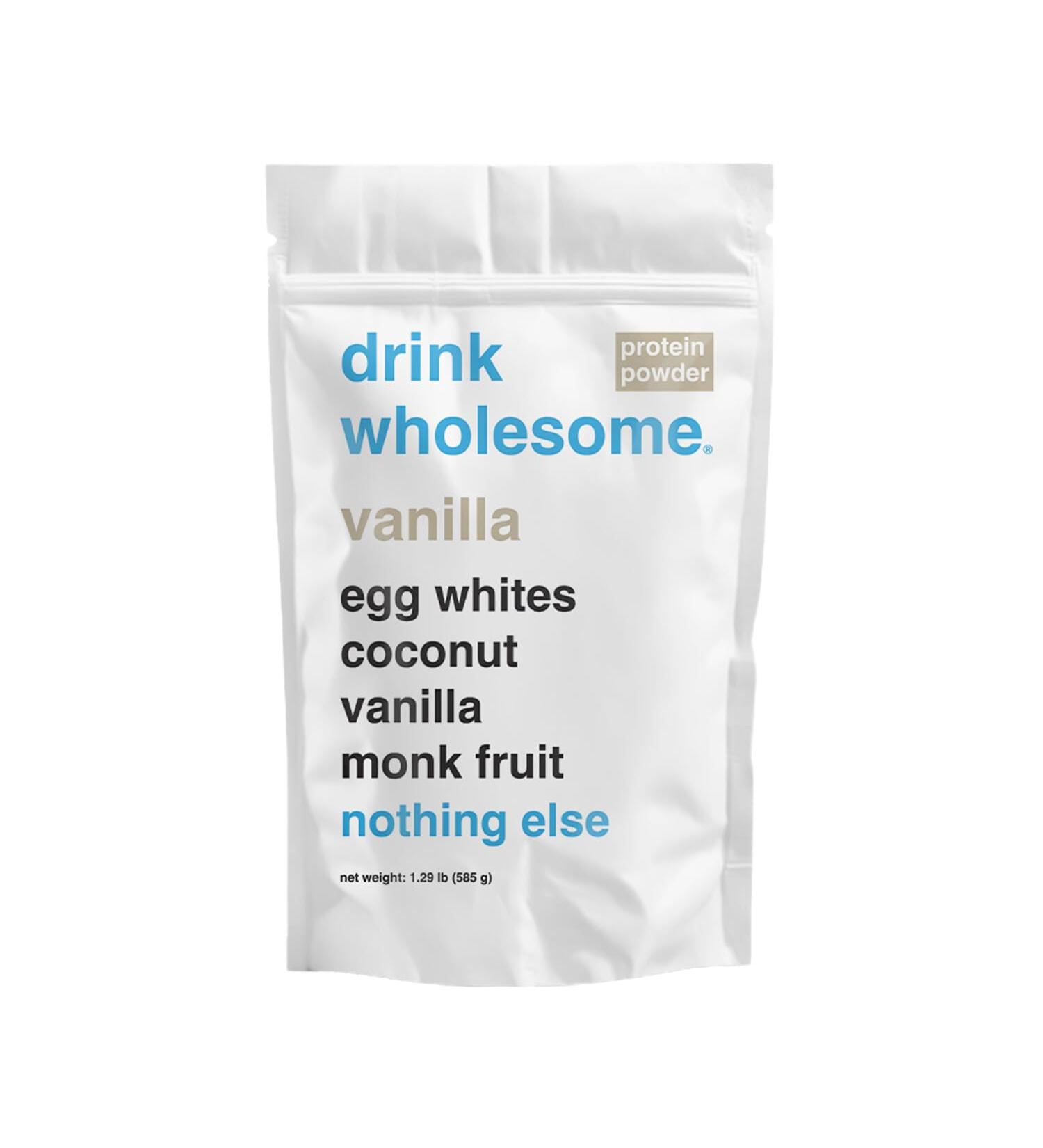 drink wholesome Vanilla Egg White Protein Powder for Sensitive Stomachs | Minimally-Processed Whole-Food Protein | Additive-Free Dairy-Free Gluten-Free | Low FODMAP - Buy Online on GoSupps.com