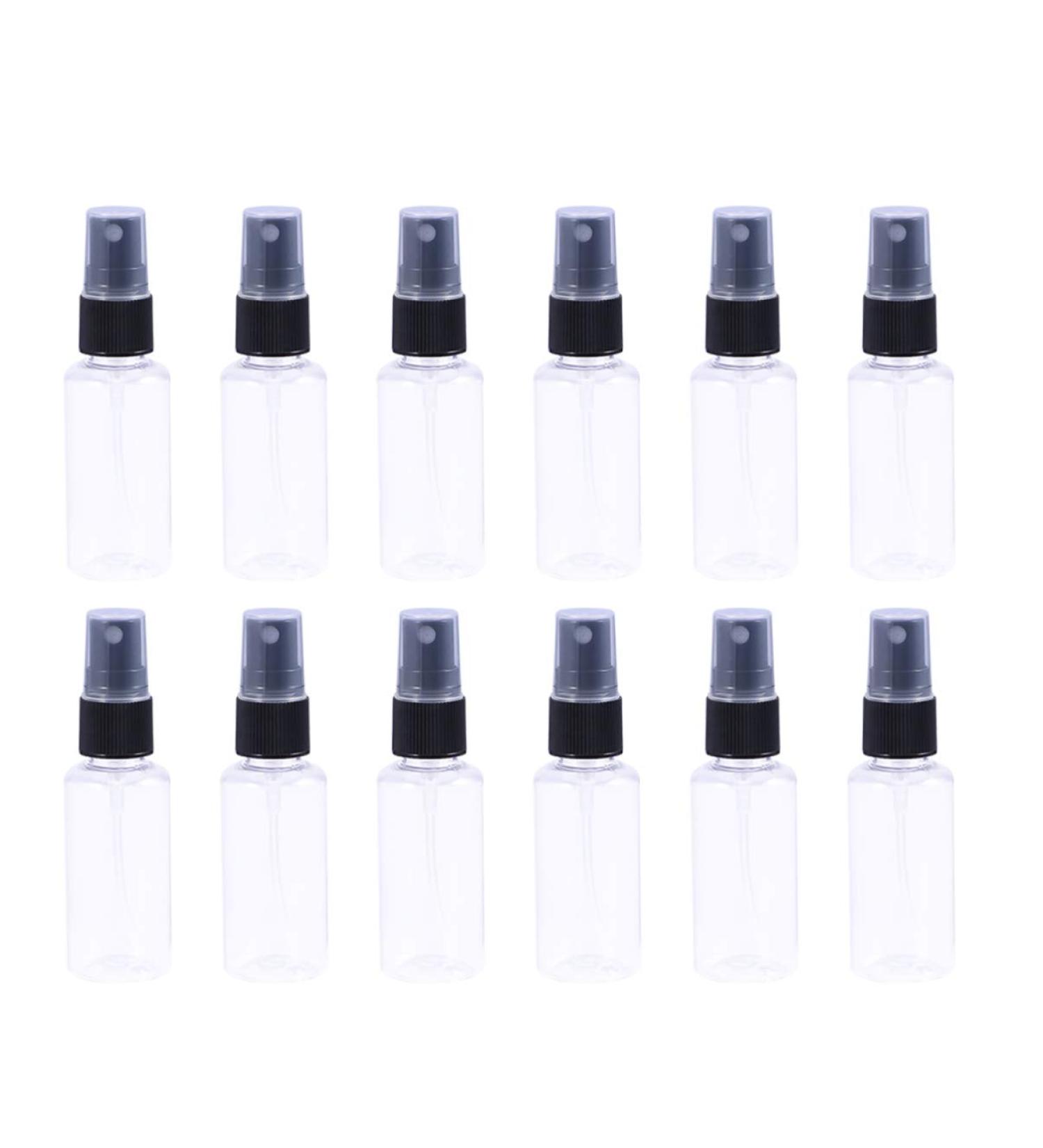 UEETEK 12pcs 30ml Portable Travel Spray Bottles Fine Mist Clear Plastic - Ideal for Travel & Toiletries - Buy Online on GoSupps.com