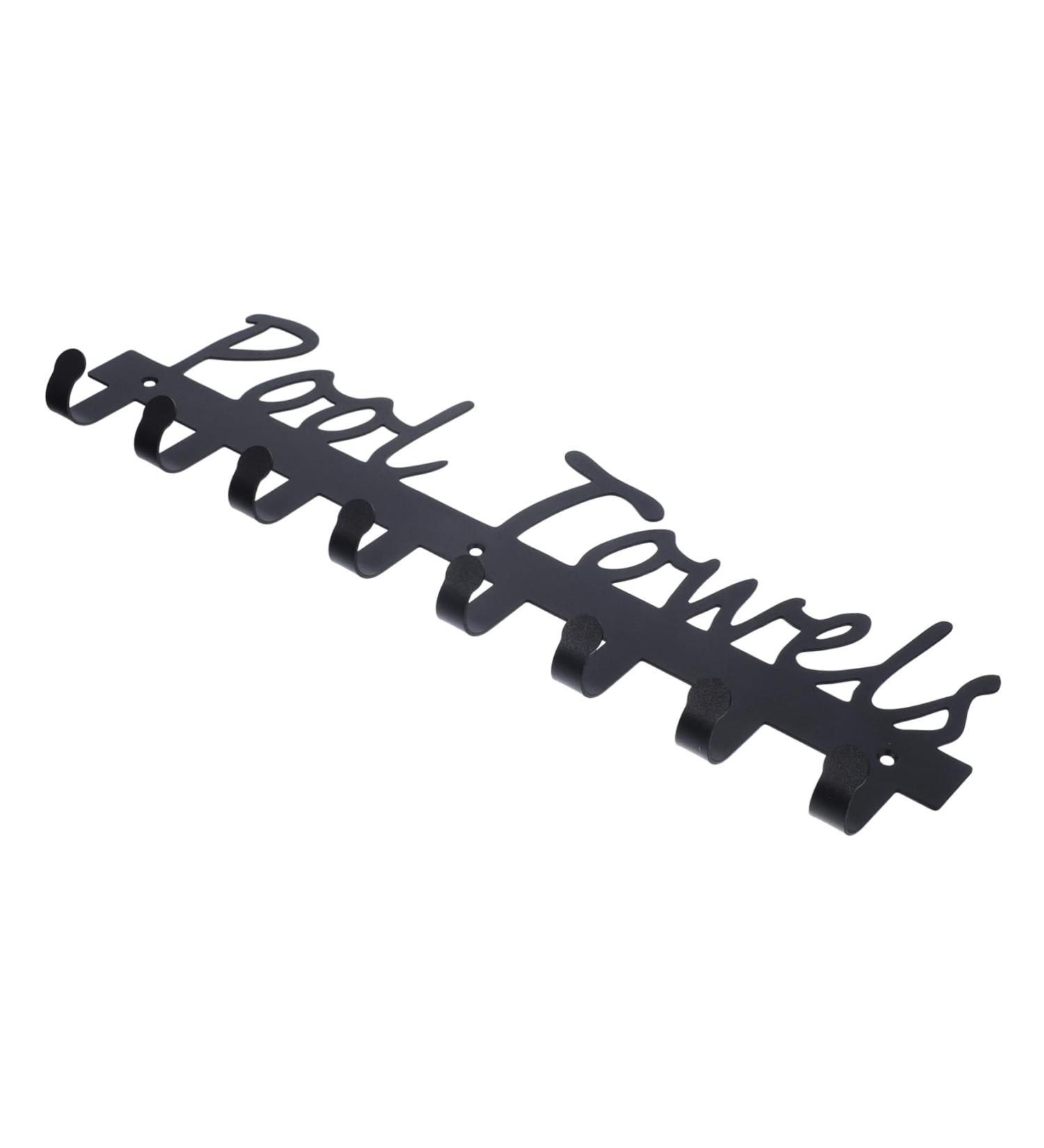 Cabilock Towel Hook Wall Mount Towel Rack Outdoor Towel Rack for Pool Modern Coat Hooks Wrought Iron Shelf - Buy Online on GoSupps.com