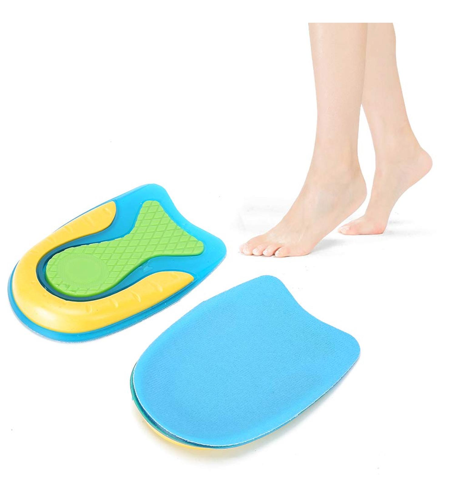 Gel Heel Pillow Shoe Inserts - 2 Pairs Flannel TPE Heel Support Pads for Plantar Fasciitis Relief - Buy Online on GoSupps.com