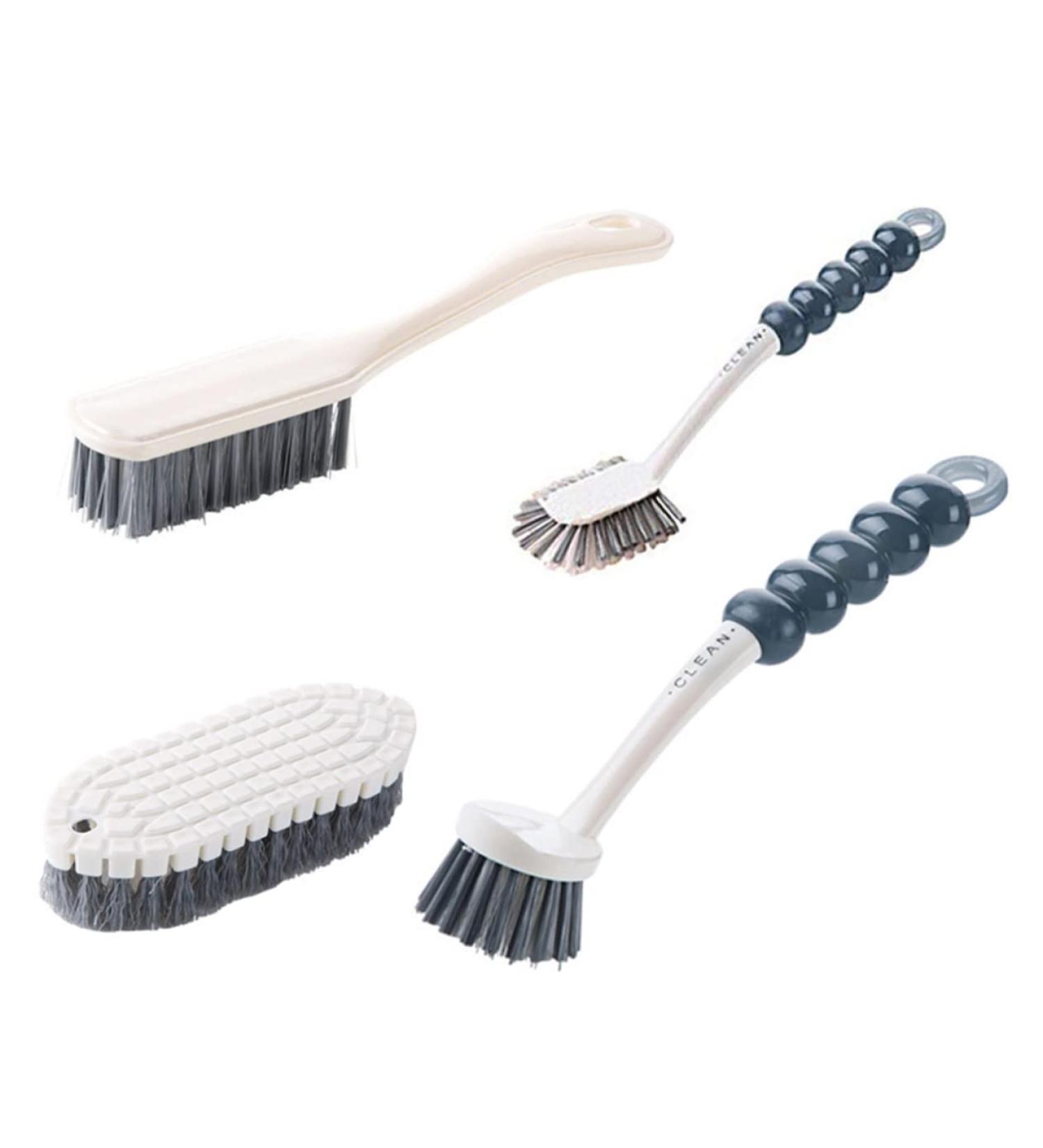Gleavi 4-Piece Plastic Cleaning Brush Set | Bathroom & Dish Scrubber | Durable Scouring Bristle Brushes for Shower & Stove Cleaning - Buy Online on GoSupps.com