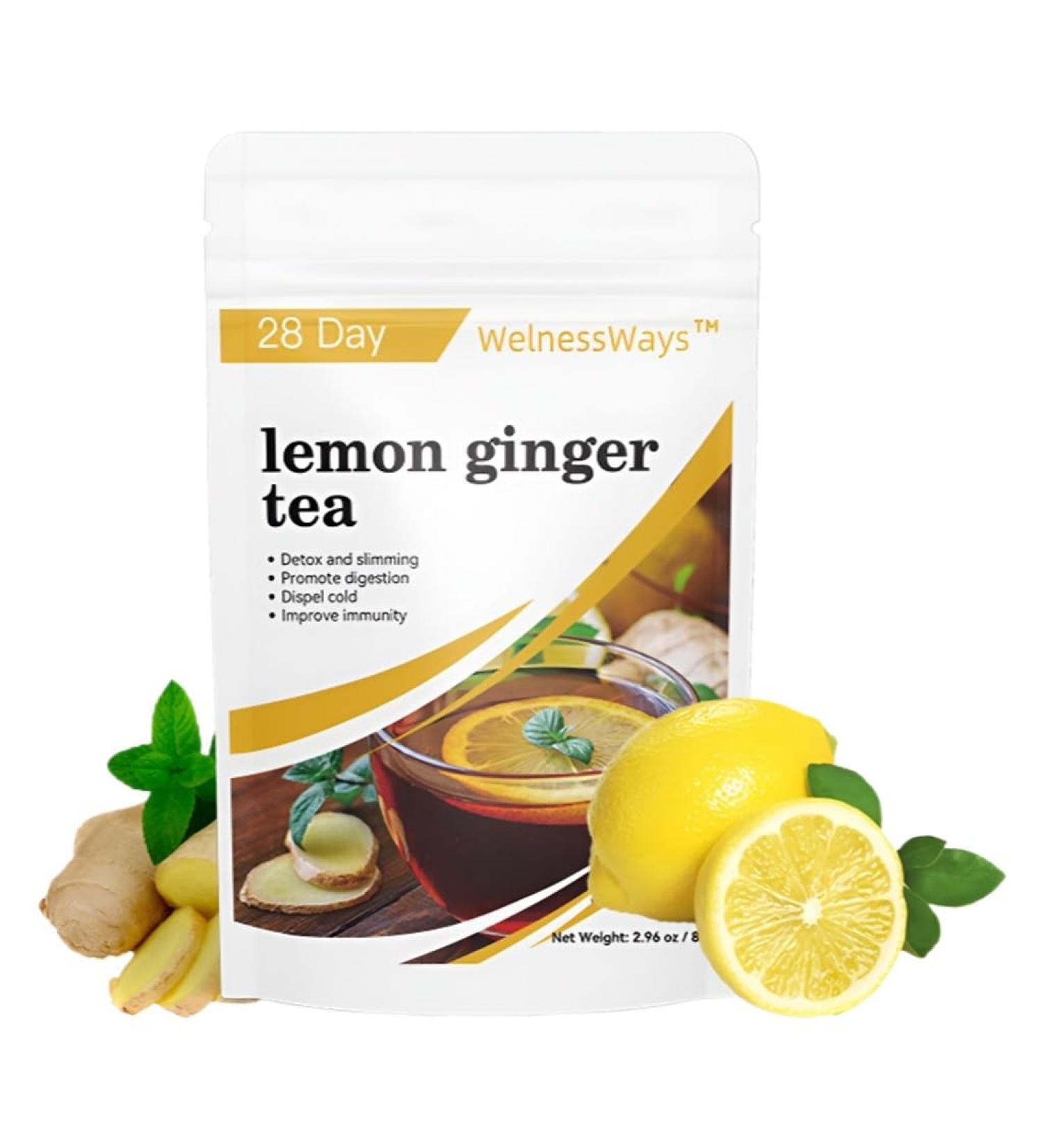 Th Au Citron 28 Jours - D tox Minceur Br le-graisses Naturel Favorise La Perte De Graisse Abdominale Et La Gestion Du Poids(1PCS) - Buy Online on GoSupps.com