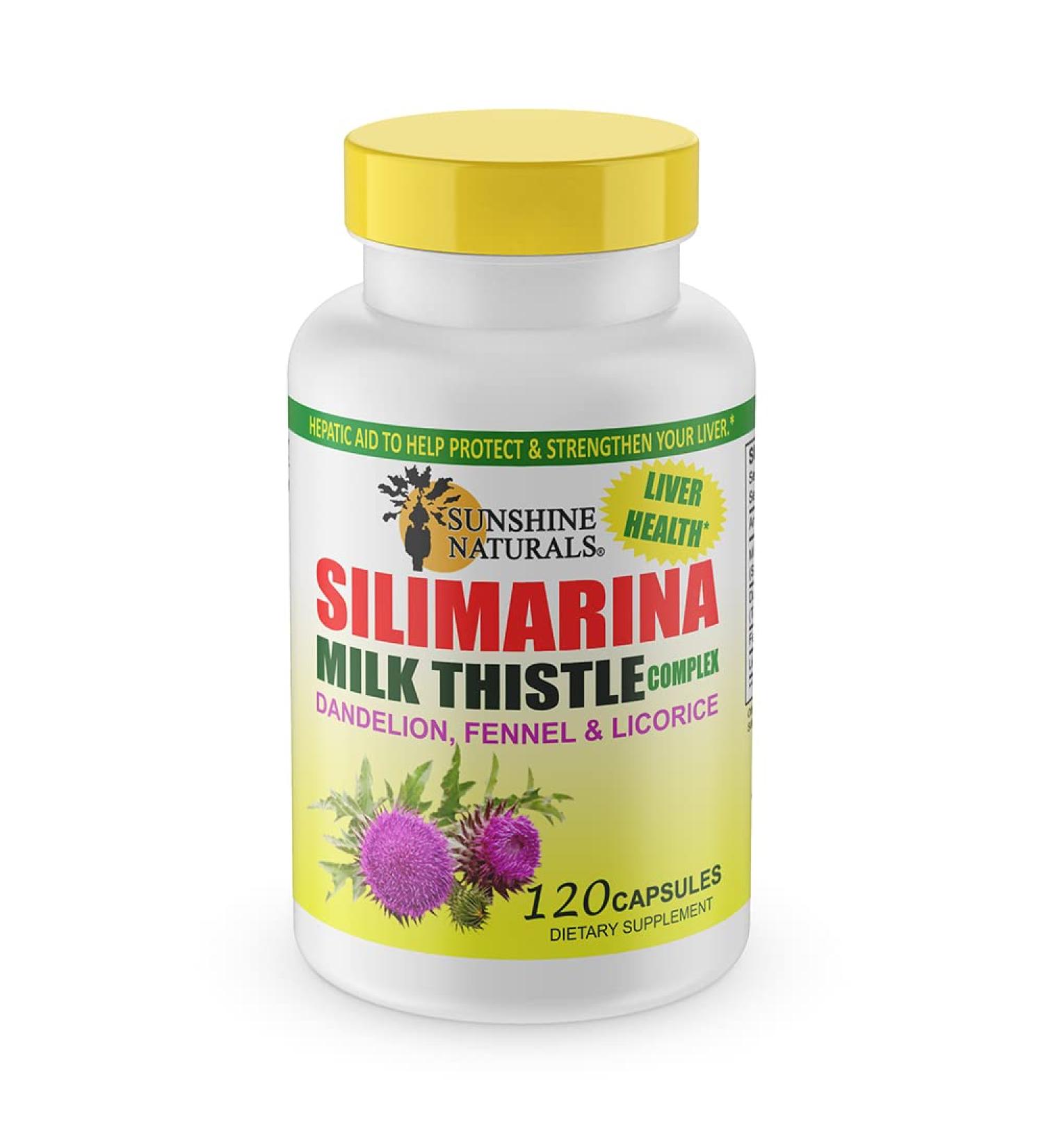 Sunshine Naturals Milk Thistle Complex - Liver Support Supplement with Dandelion, Fennel, and Licorice - 600mg, 120 Capsules - Buy Online on GoSupps.com