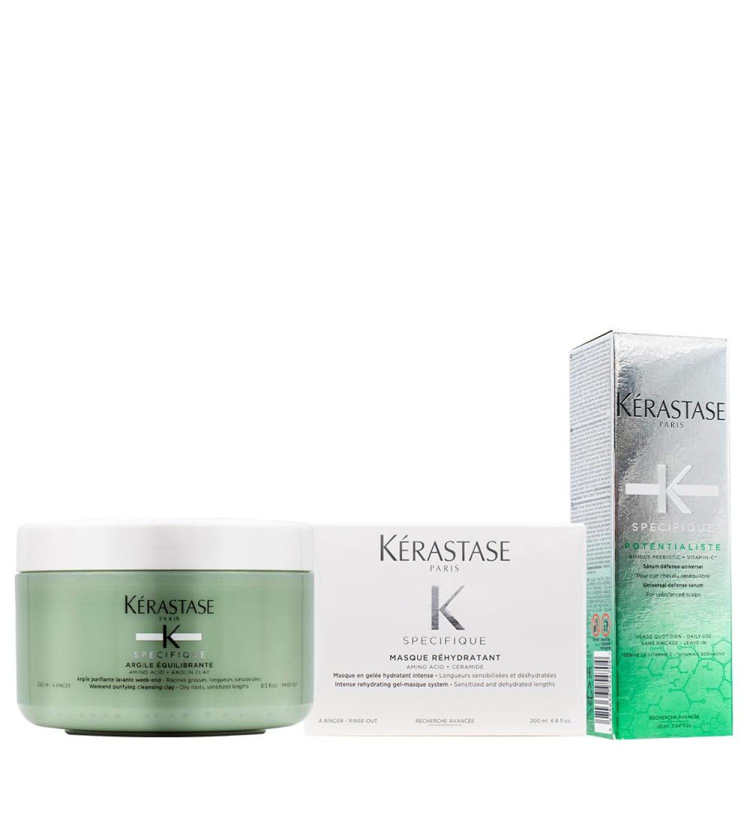 K RASTASE K rastase Specific Balancing Clay 250 ml Rehydrating Mask 200 ml Potentialist Serum 90 ml