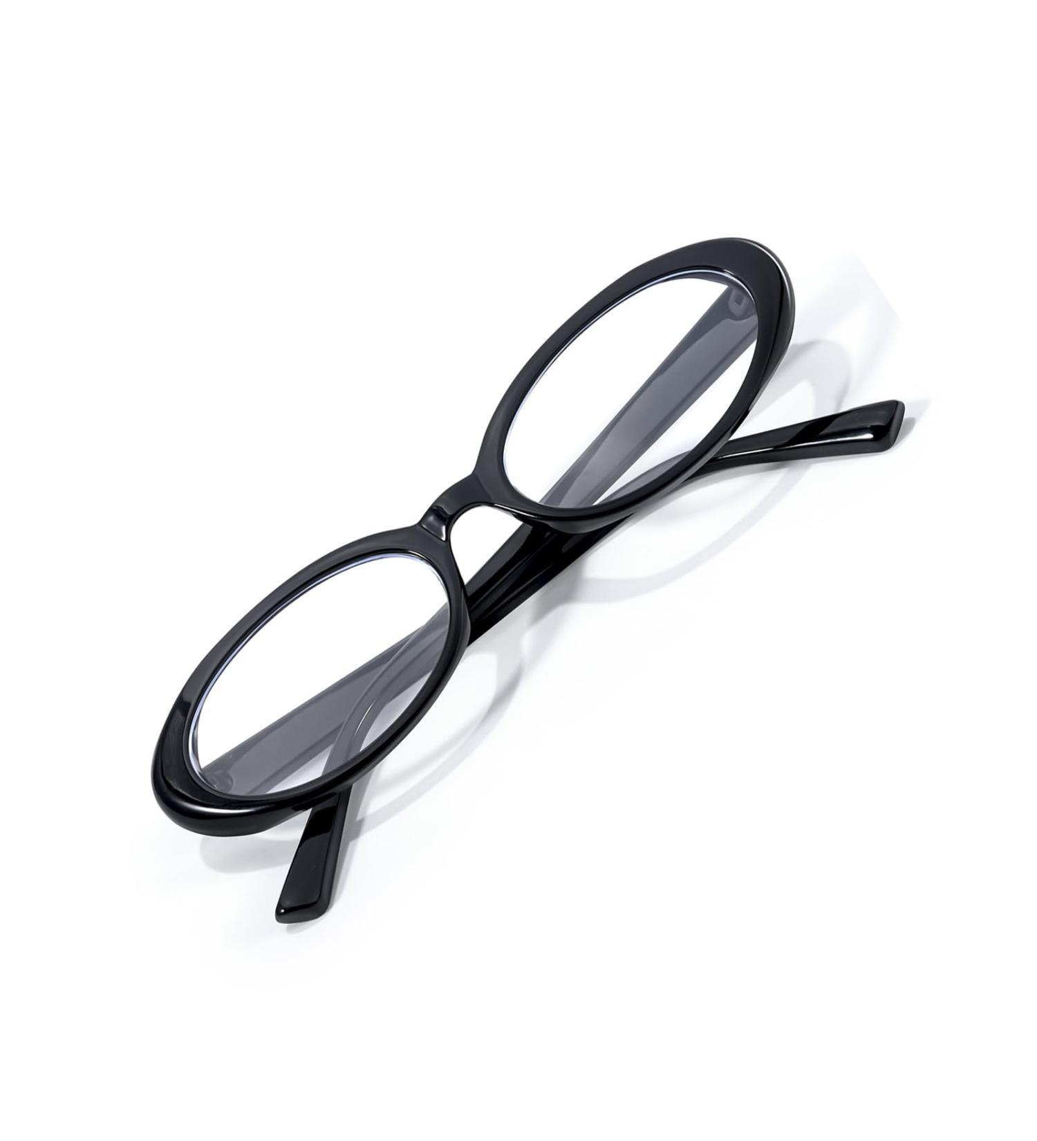 Stylish Oval Blue Light Blocking Glasses for Women & Men - Non-Prescription 90s Computer Glasses IF8094-2 - Buy Online on GoSupps.com