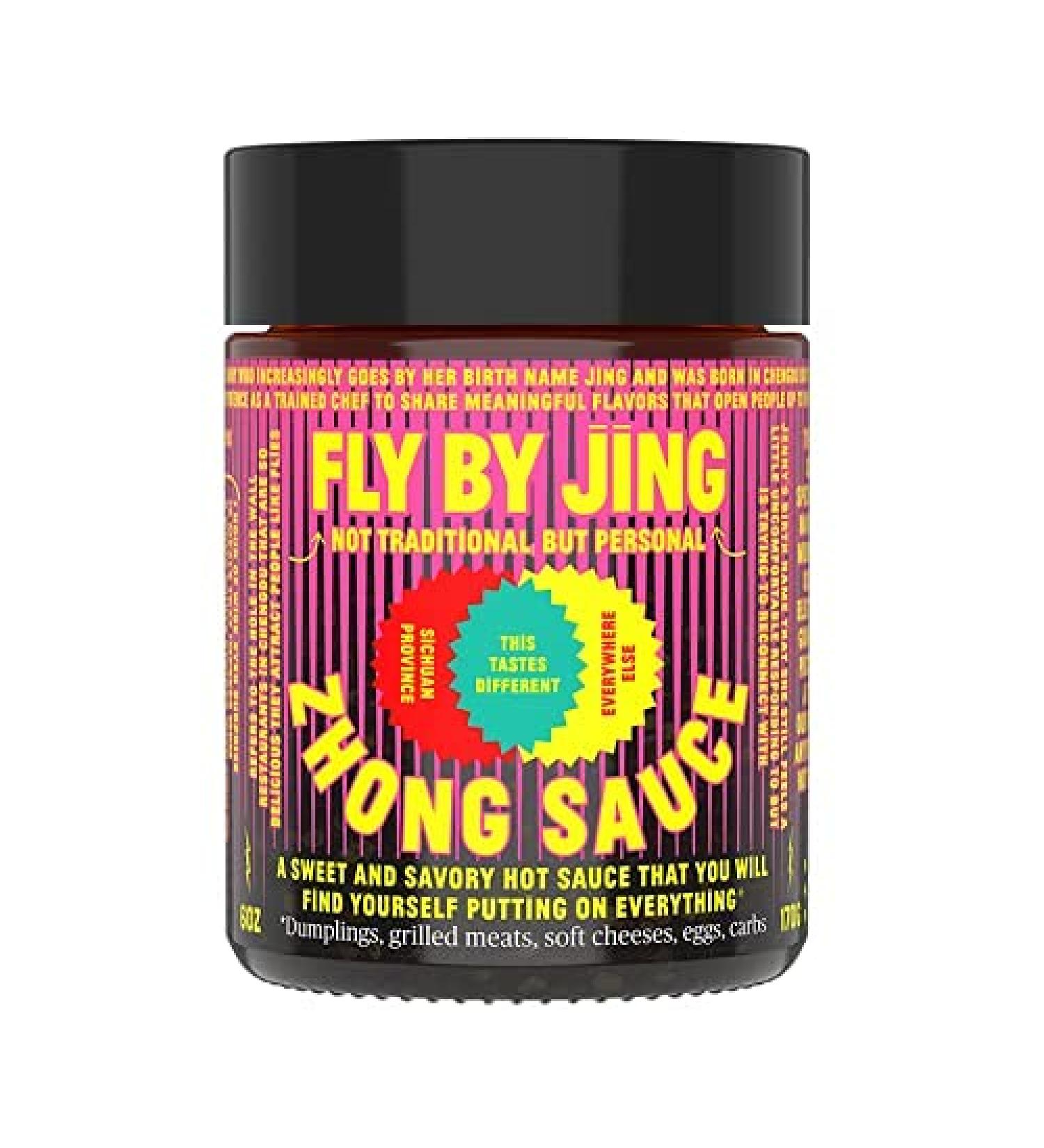 FLY BY JING Zhong Sauce - All-Natural Vegan Gluten-Free Sichuan Sauce (6 oz) - Sweet, Spicy, Umami, Aromatic Gourmet Gift for Hot Sauce Fans - Buy Online on GoSupps.com