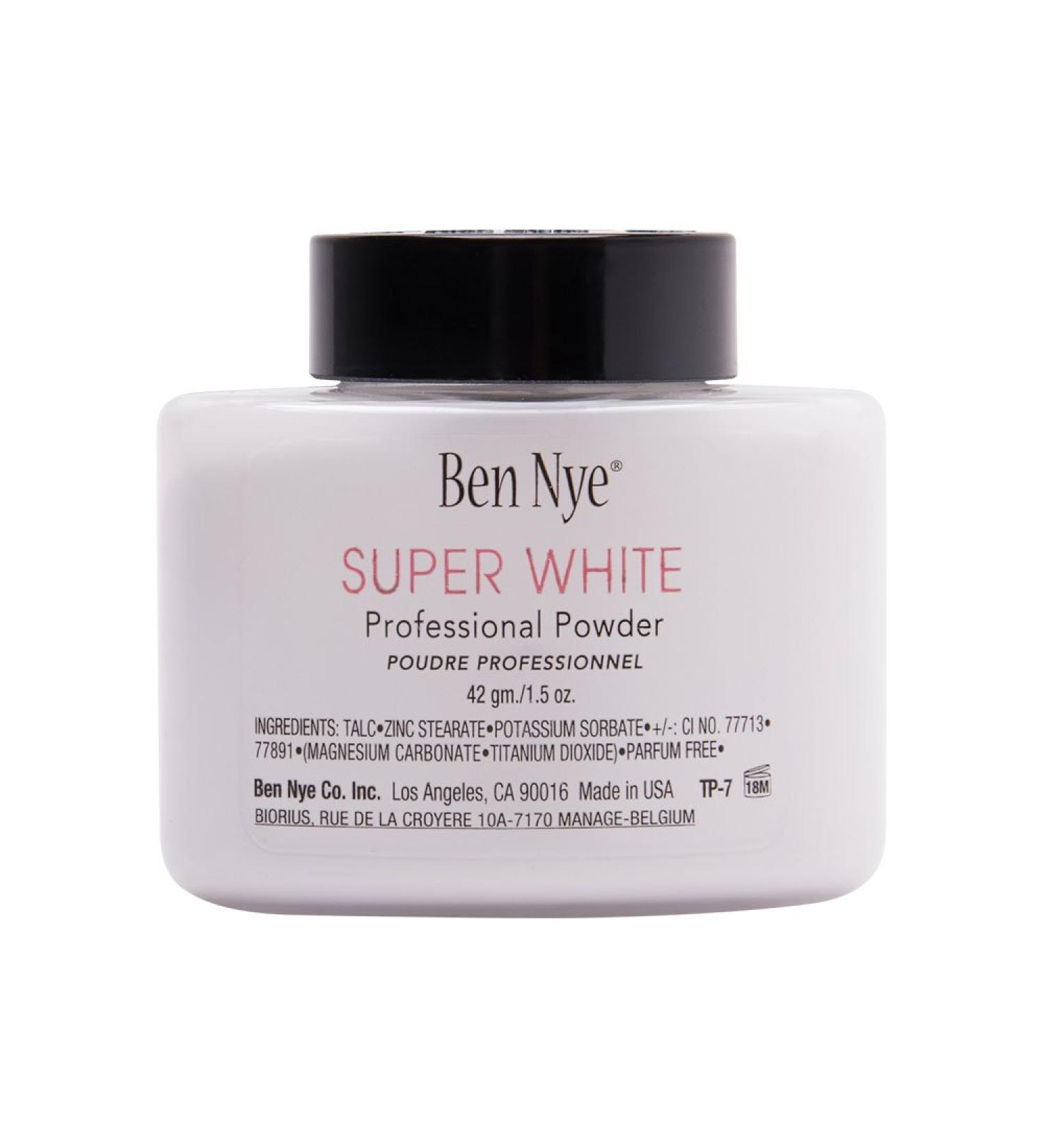 Ben Nye Super White Translucent Face Powder 1.5 Oz Shaker Jar