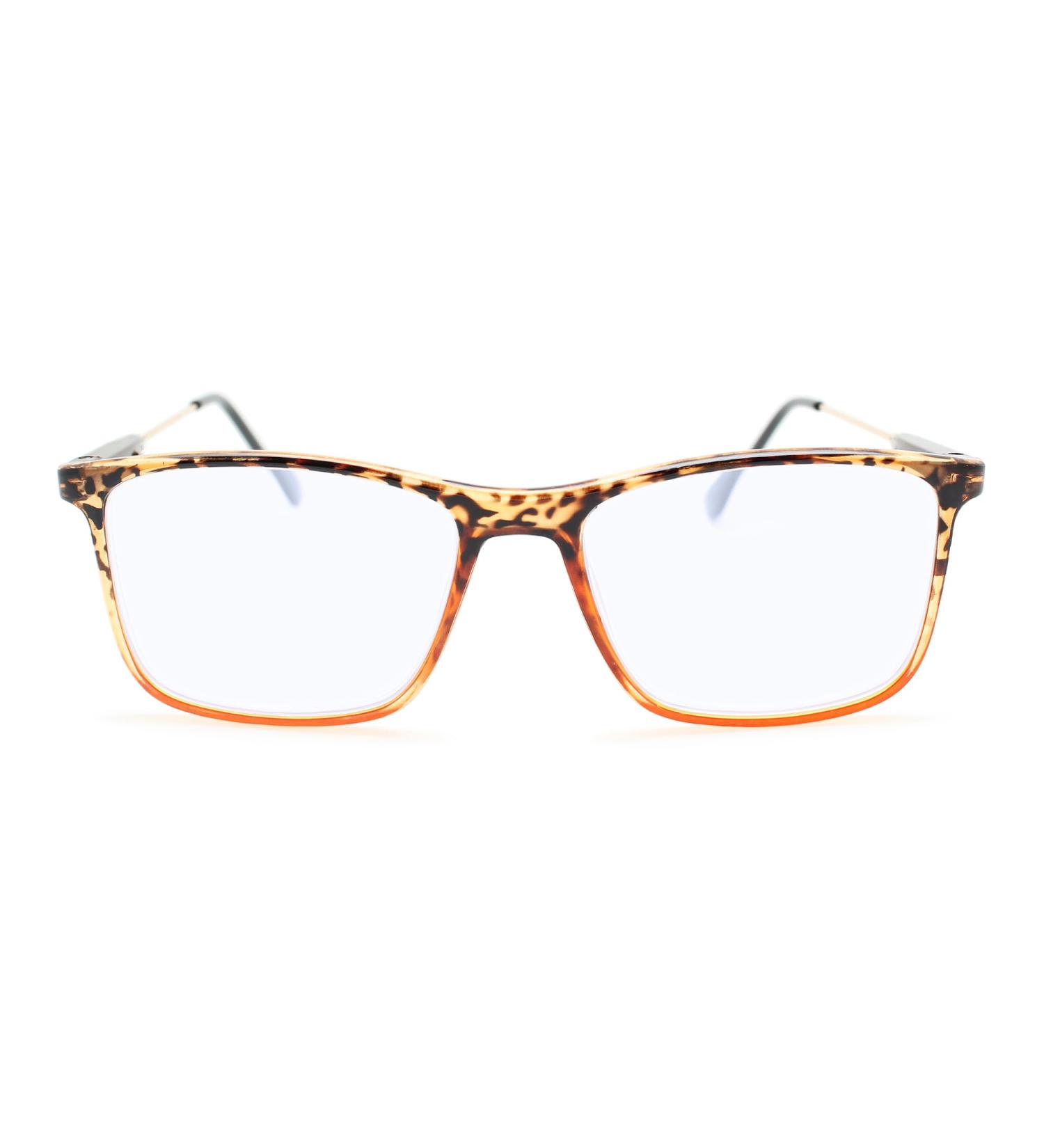 2SeeLife Tortoise Shell Rectangular Reading Glasses Men For All Heads & Face With Clear Vision - Sturdy Wide Readers for Men Orange 1.5 x