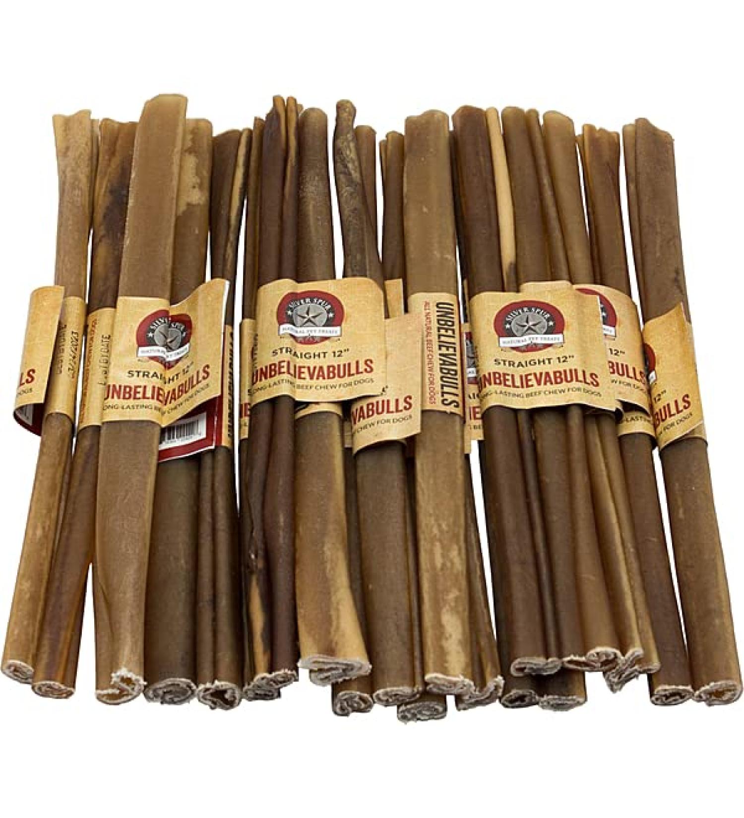 Asado UNBELIEVABULLS- Long Lasting Beef Cheek Dog Chews-Single Ingredient 100% Digestible- No Rawhide - (12 Inch - 10 Pack) - Buy Online on GoSupps.com