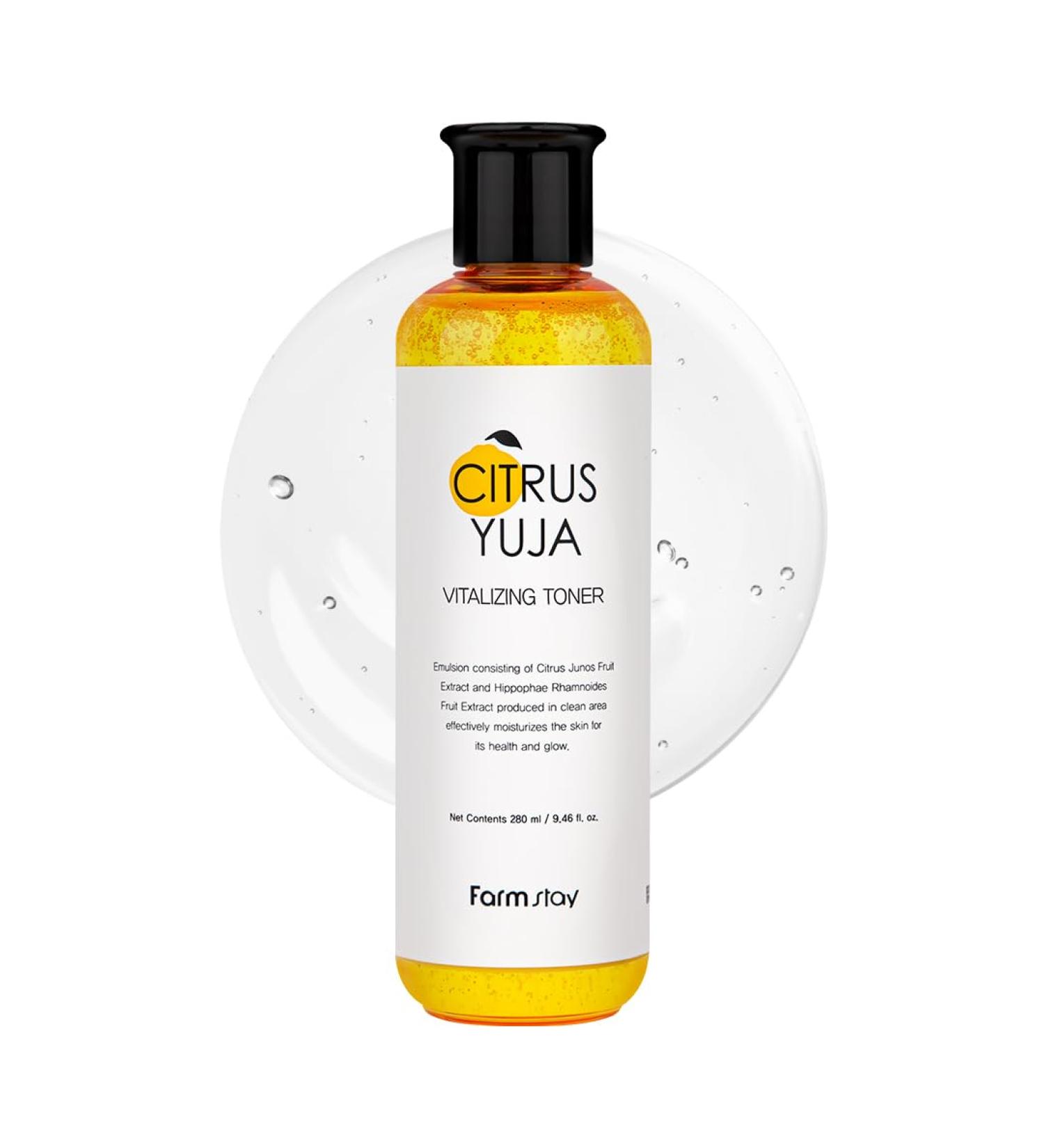 Farmstay Citrus Yuja Vitalizing Toner Vitamin C Facial Toner for Dry & Sensitive Skin Dark Spot Correcting Moisturizing & pH-Balancing Smoothing Korean Skin Care for Women & Men 9.46 fl. oz. - Buy Online on GoSupps.com