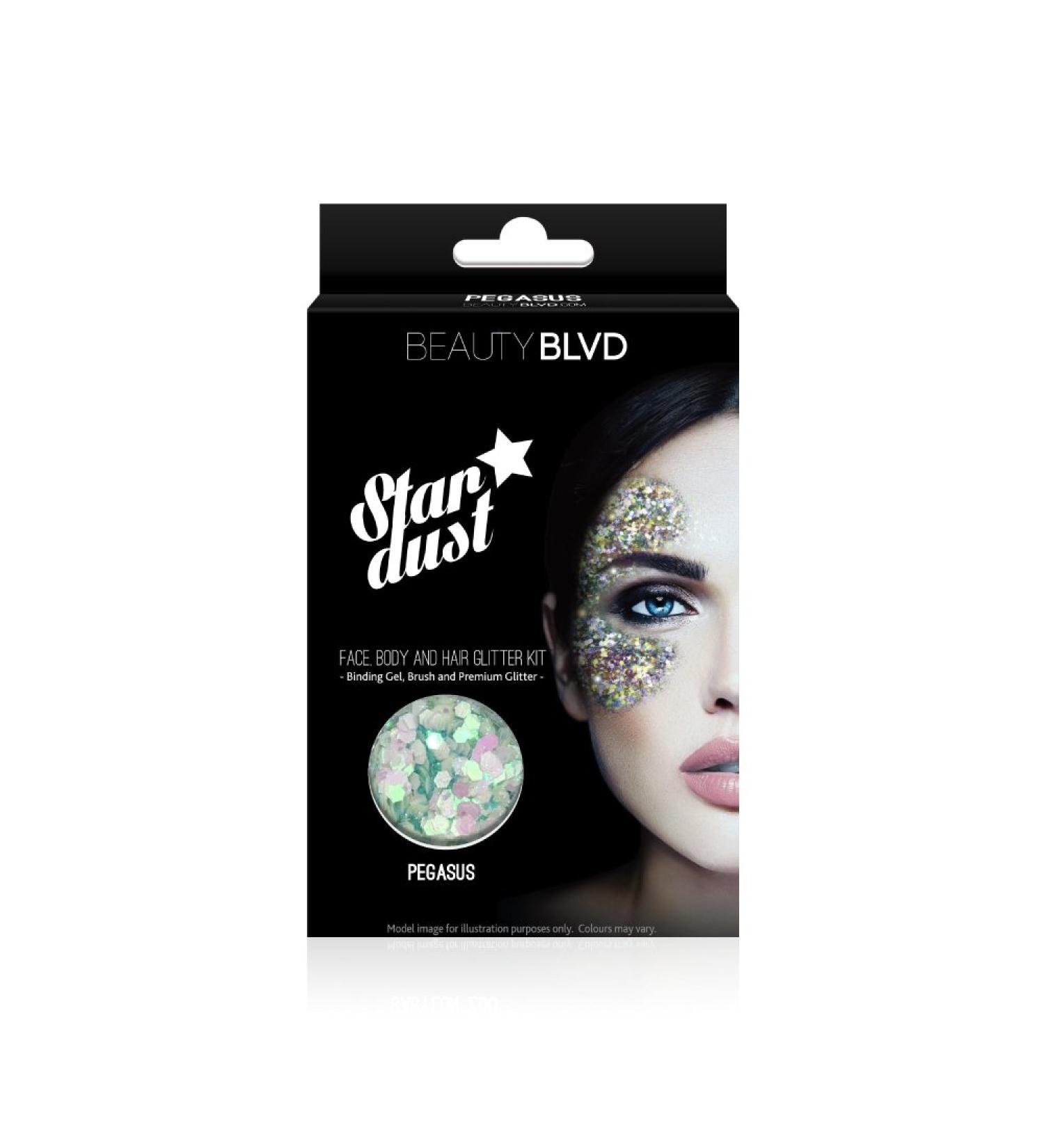 BEAUTYBLVD Stardust Pegasus Glitter Kit - Face, Body, and Hair - Cruelty-Free - Buy Online on GoSupps.com