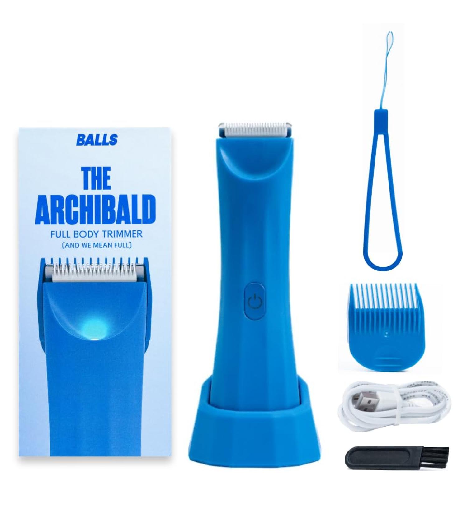 Archibald Intim Trimmer - Wet/Dry Private Groomer & Sacksafe Guard Shaver for Body & Groin - Blue V3 - Buy Online on GoSupps.com