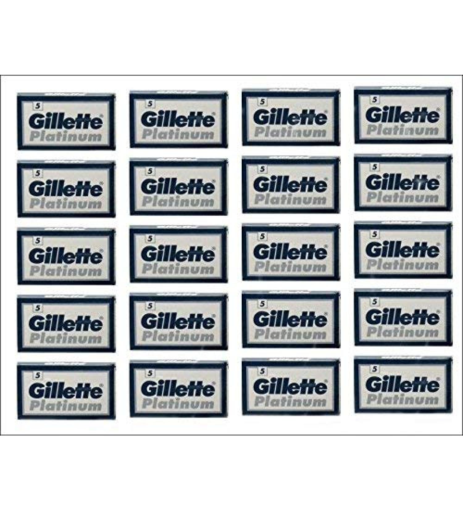 100 Platinum Blue Double Edge Safety Razor Blades, 20 x 5