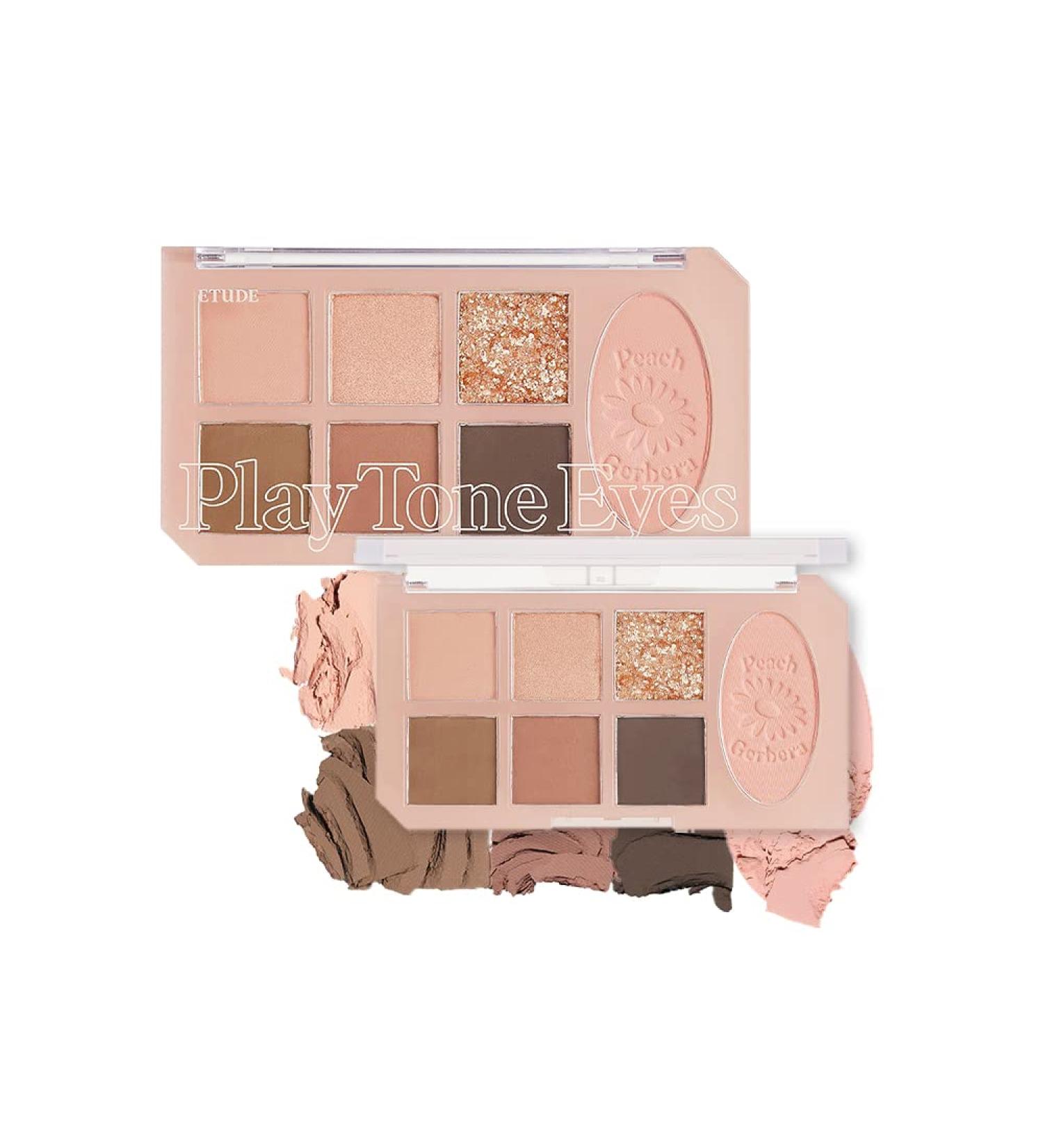 Etude Play Tone Eyepalette | All-in-One Palette for Eyes and Cheeks | Versatile Shades for Easy Color Matching | Sheer Matte to Glitter Finishes | K-Beauty Essential (Peach Gerbera) - Buy Online on GoSupps.com