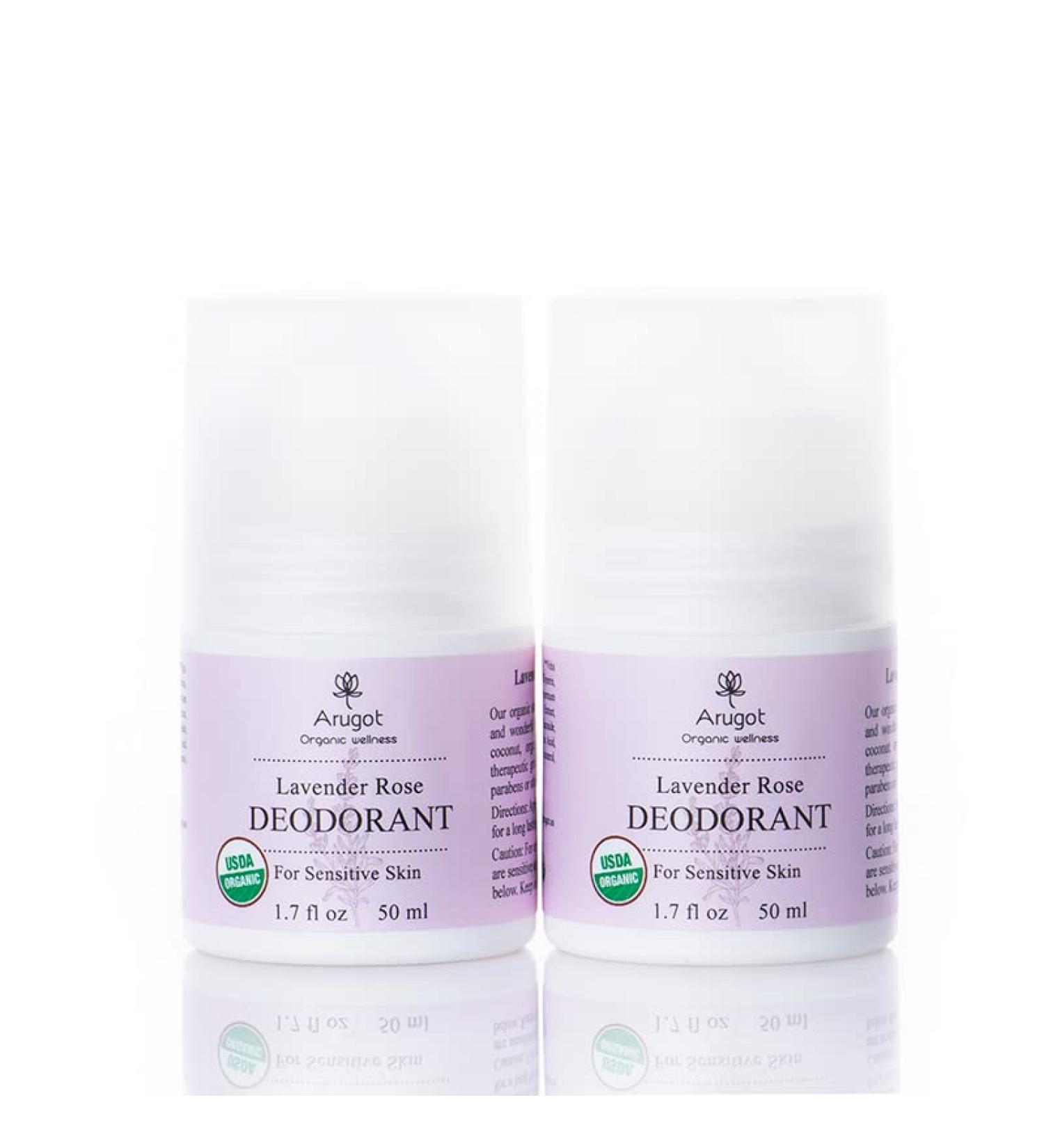 Deodorant Organic Made in Israel | All Natural Clear No Stain Aluminum Free Cruelty Free Vegan 1.7 Fl Oz Lavender Rose 2 Pack - Buy Online on GoSupps.com